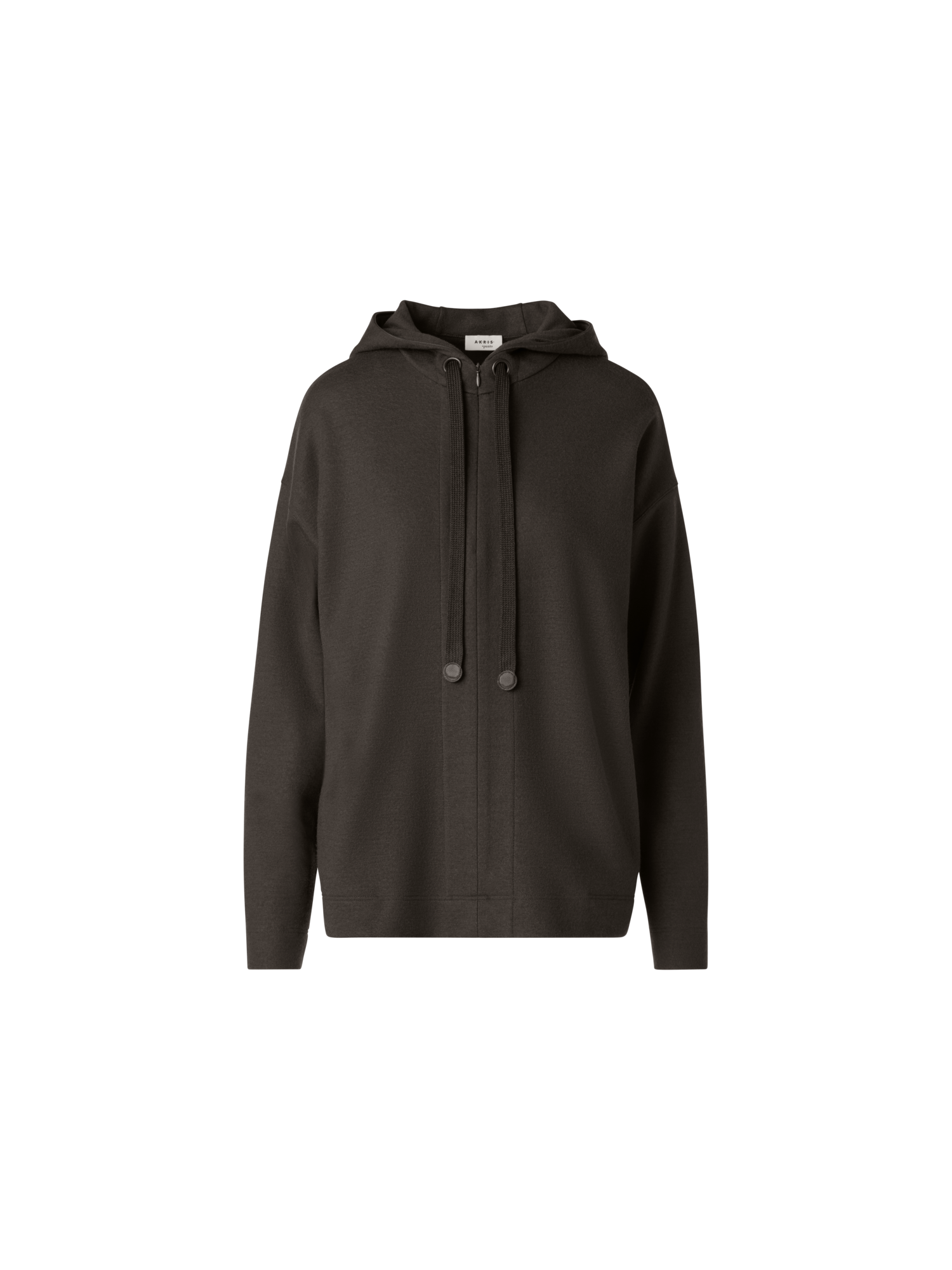 Designer Oversized Wool Jersey Zip Hoodie - neutral - brown