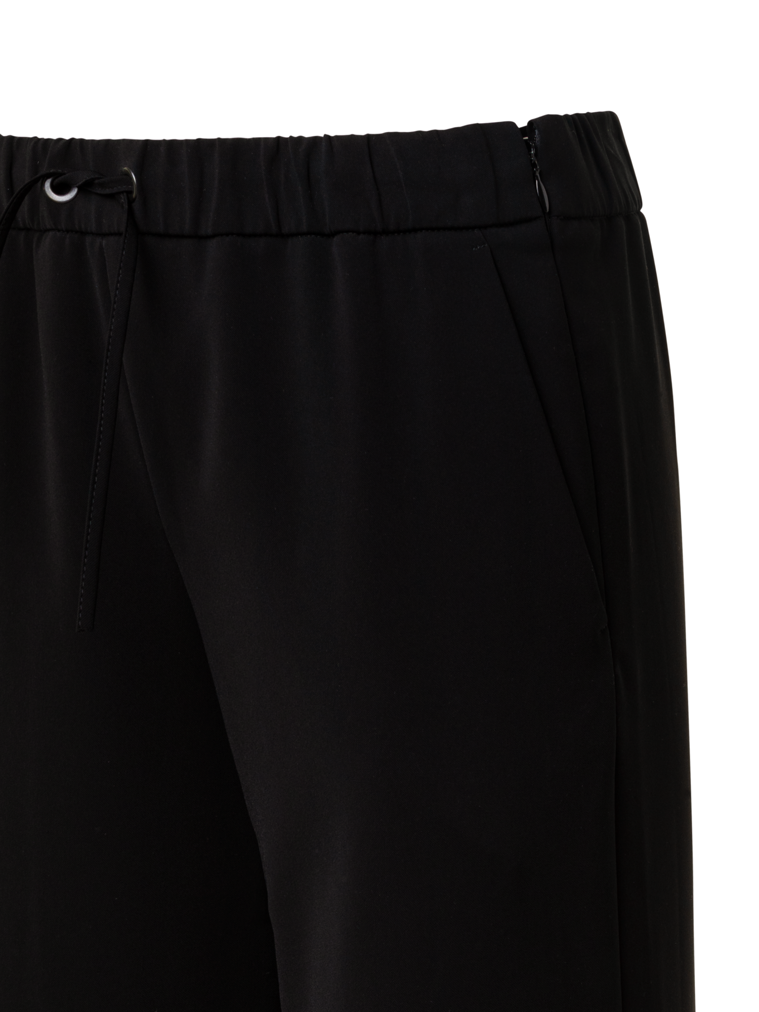 Designer Tapered Signature Lasercut Crêpe Jogger Pants - black