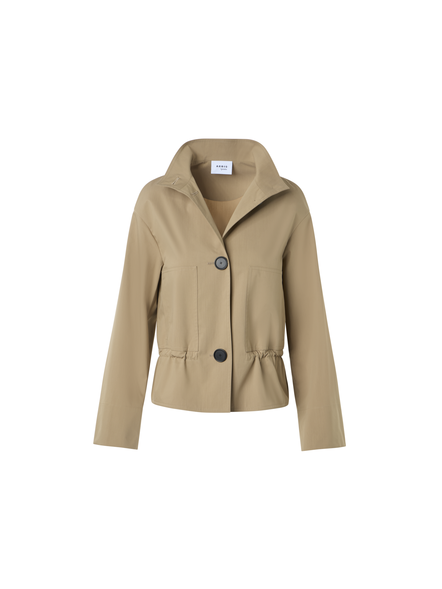 Designer Cotton Short Parka Jacket with Elastic Waist