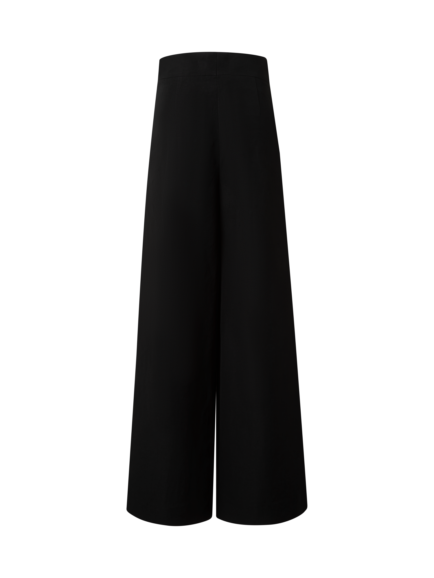 Designer Extra Wide Palazzo Linen Viscose Pants - black