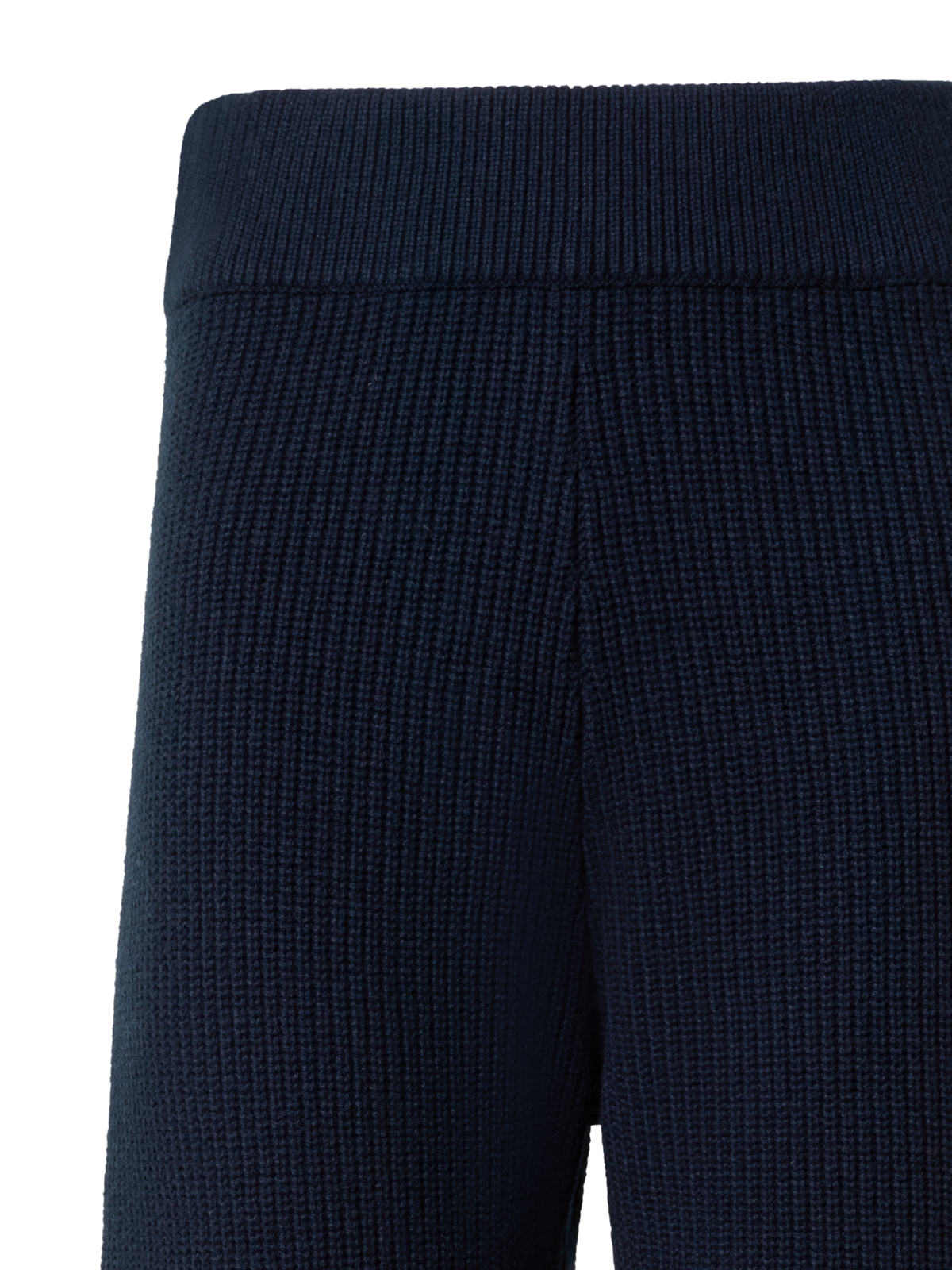 Designer Wide Wool Cashmere Blend Knit Pants - navy - blue