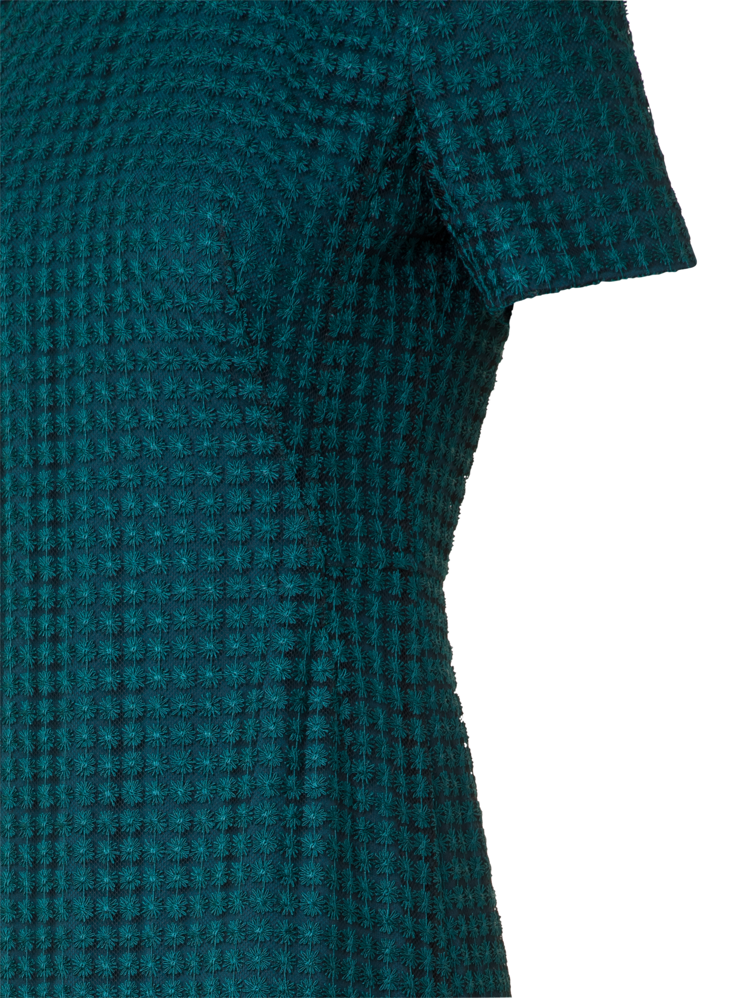 Designer Fitted Evening Gown in Flower Embroidery - green