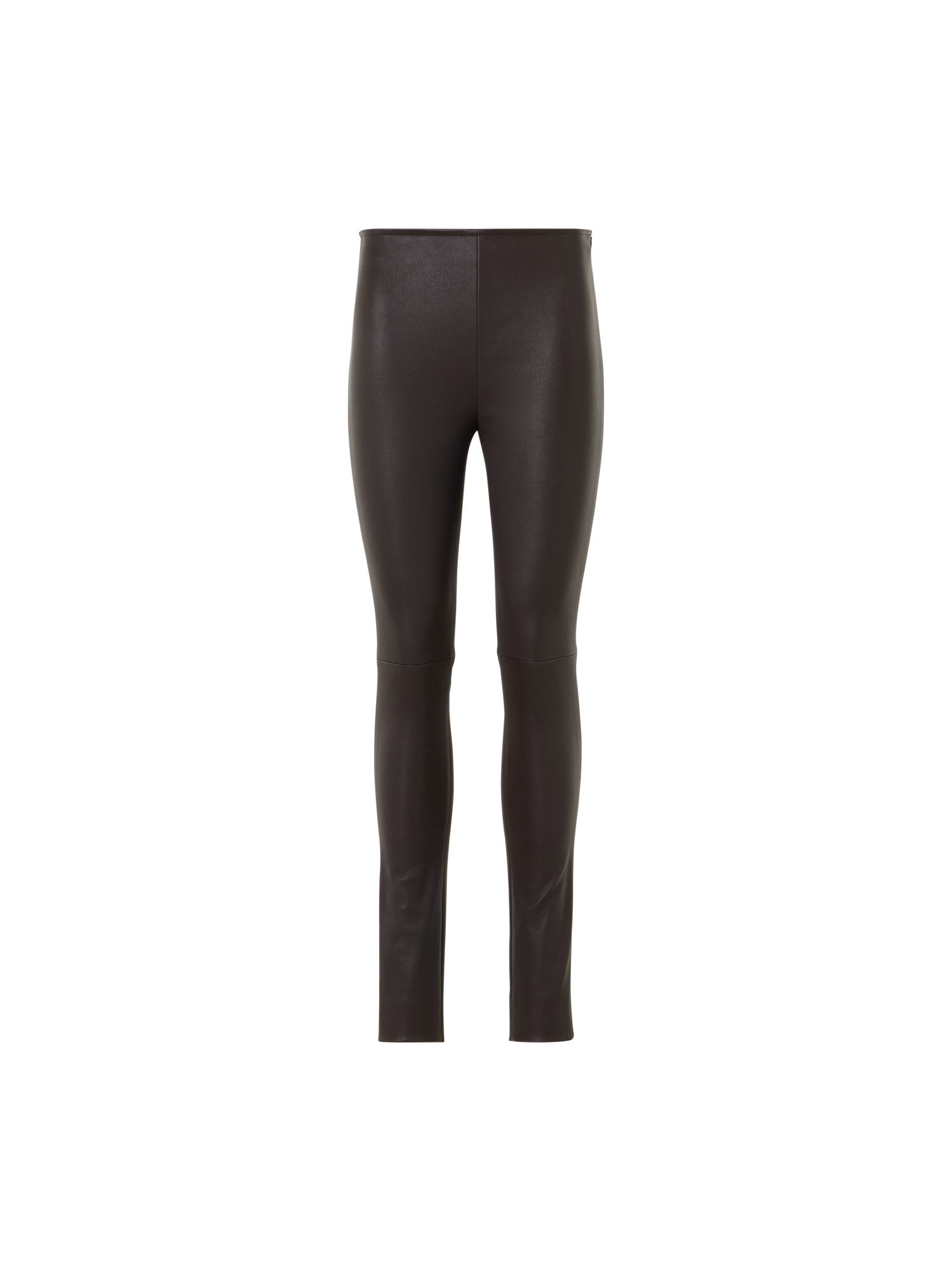 Designer Skinny Pants in Lamb Nappa Leather Front and Jersey Back - brown