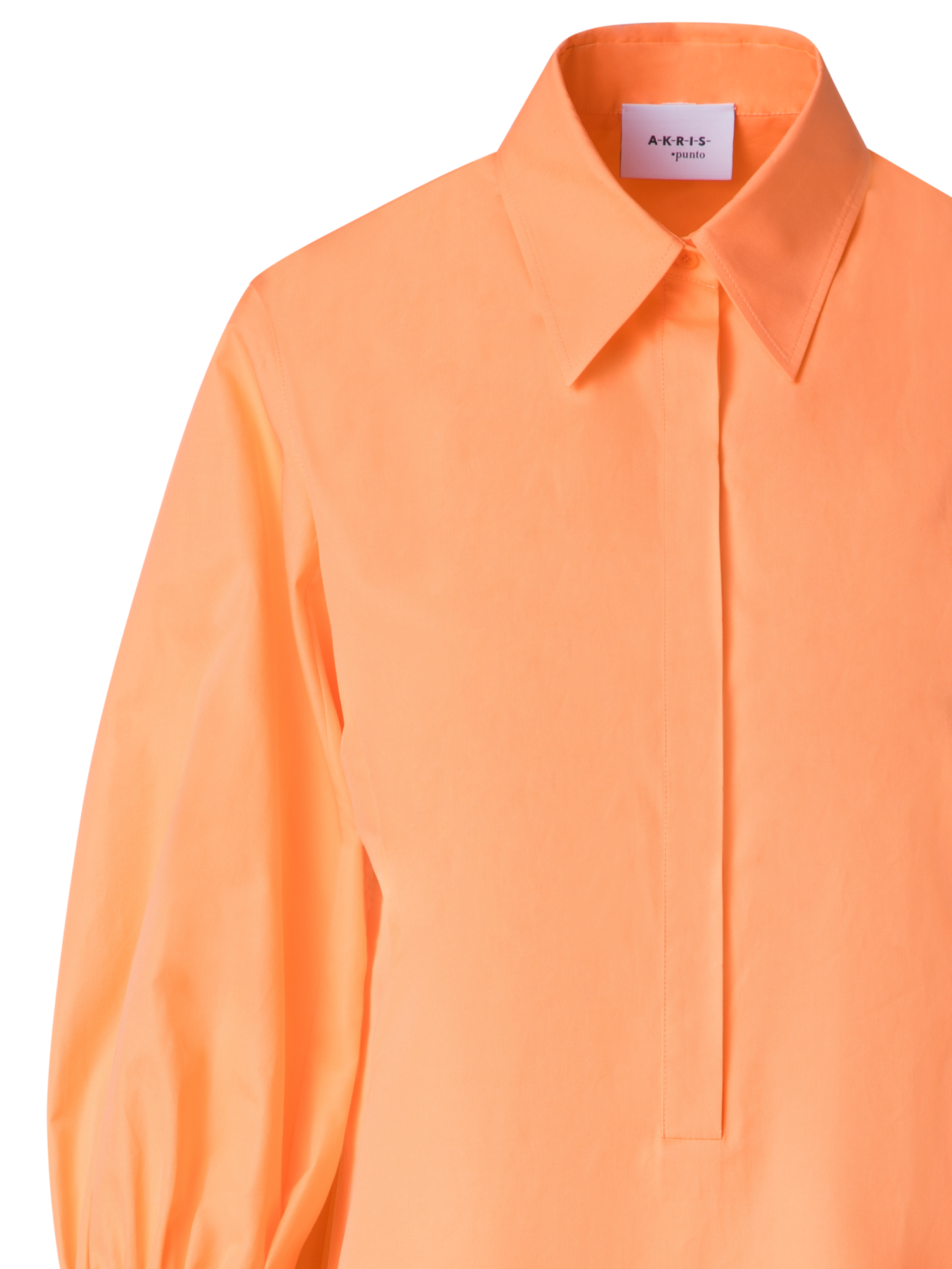 Designer Shirt Dress in Cotton Poplin - orange