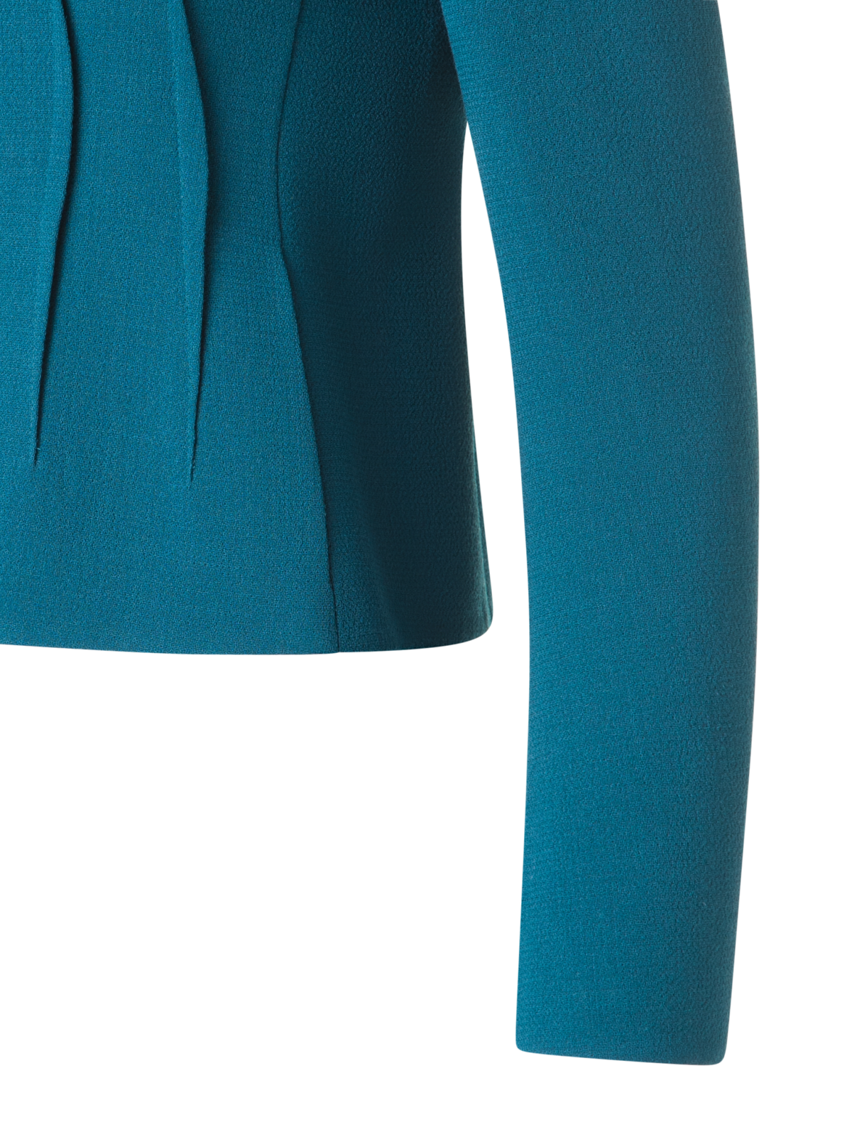 Designer Short Jacket in Wool Crêpe Double-Face - green