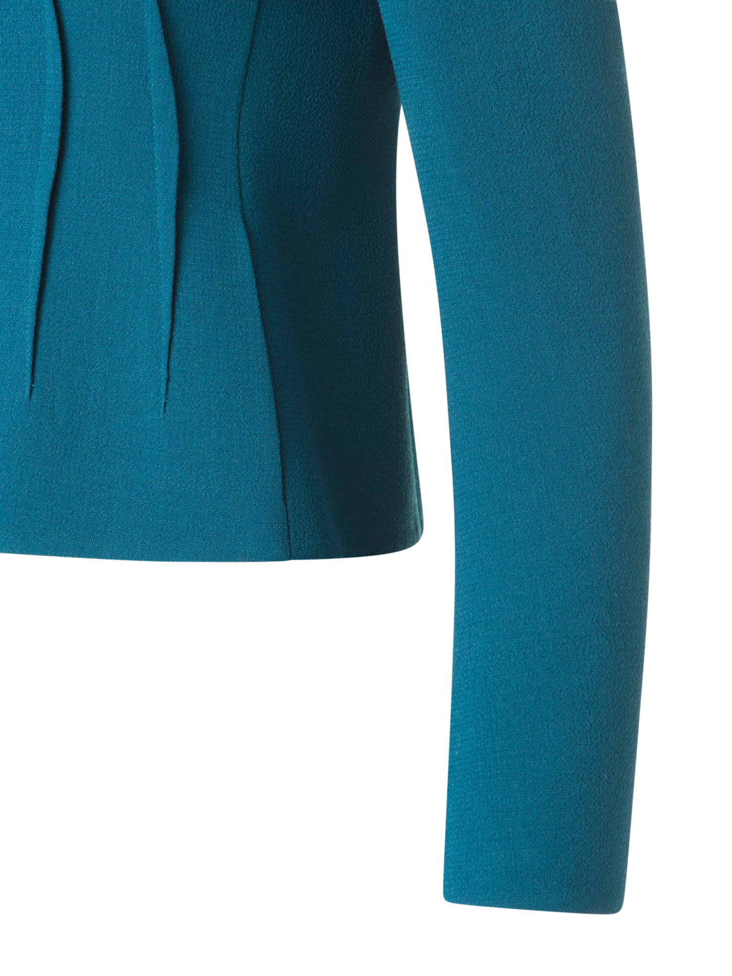 Designer Short Jacket in Wool Crêpe Double-Face - green