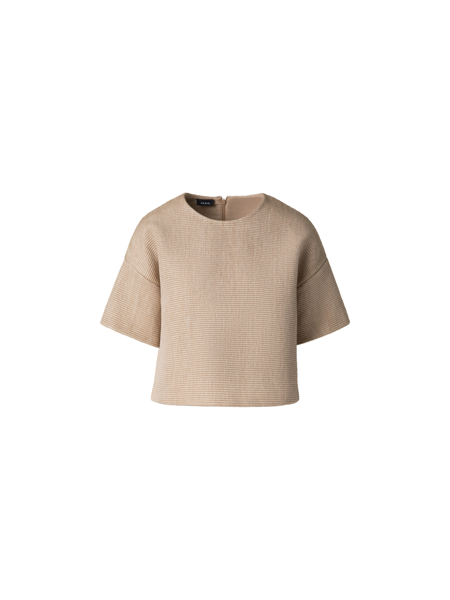 Designer Boxy Blouse in Soft Cotton Raffia - neutral - beige