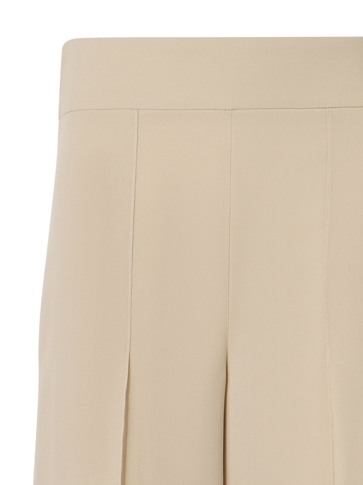 Designer Fellia Wide-Flared-Leg Pants in Silk Georgette - beige