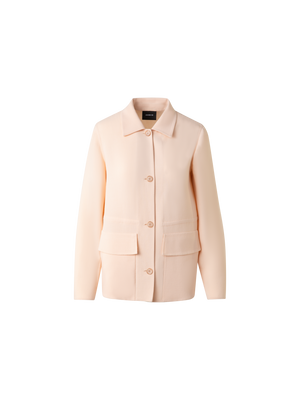 Designer Drawstring Shirt Jacket in Wool Double-Face - pastel - pink