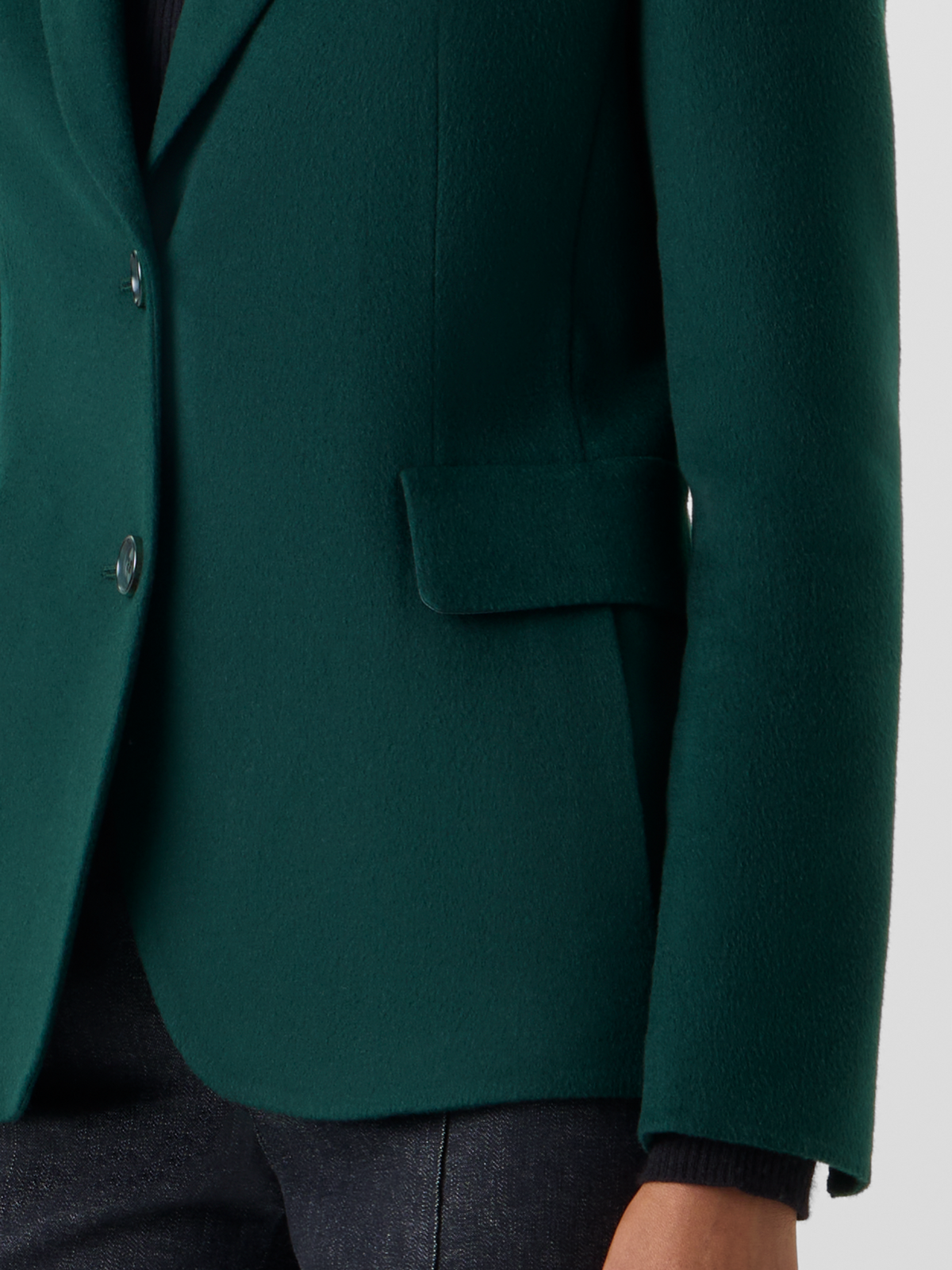 Designer Fitted Cashmere Double-Face Jacket - green #editorial