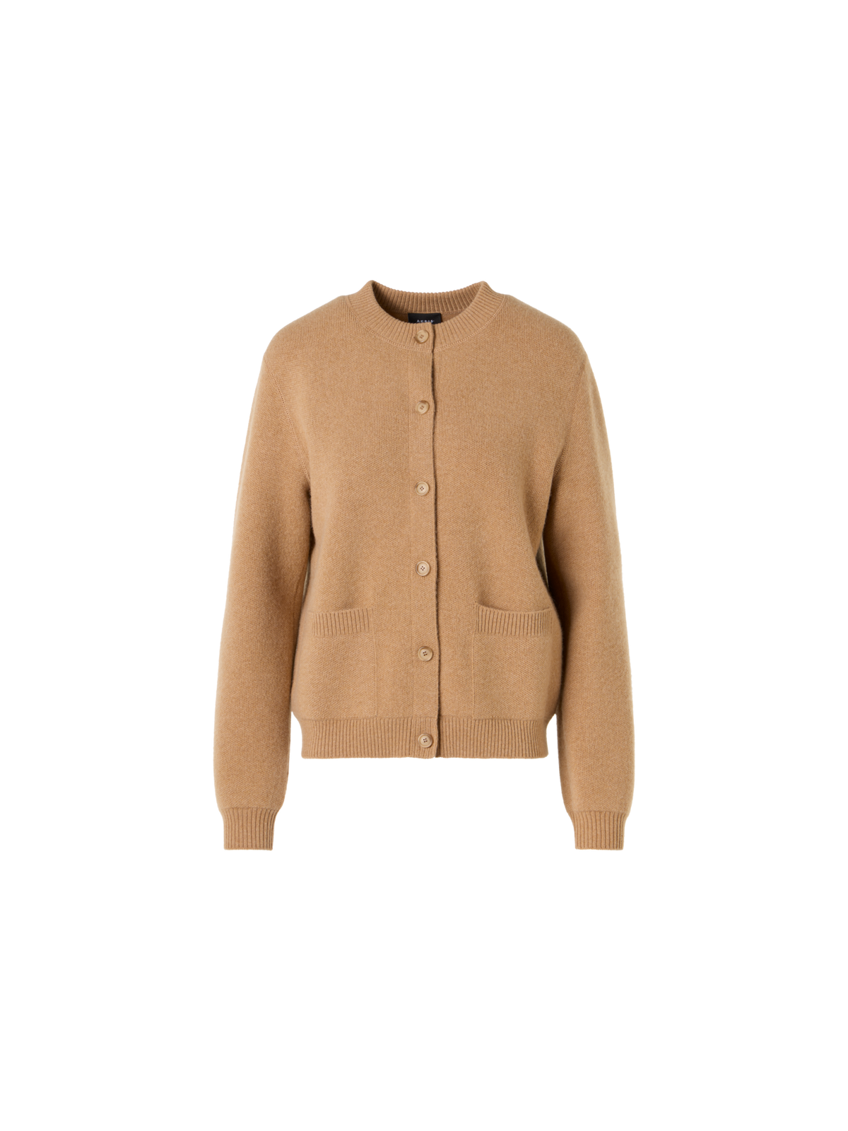 Designer Long-Sleeve Cashmere-Piqué Knit Cardigan - brown