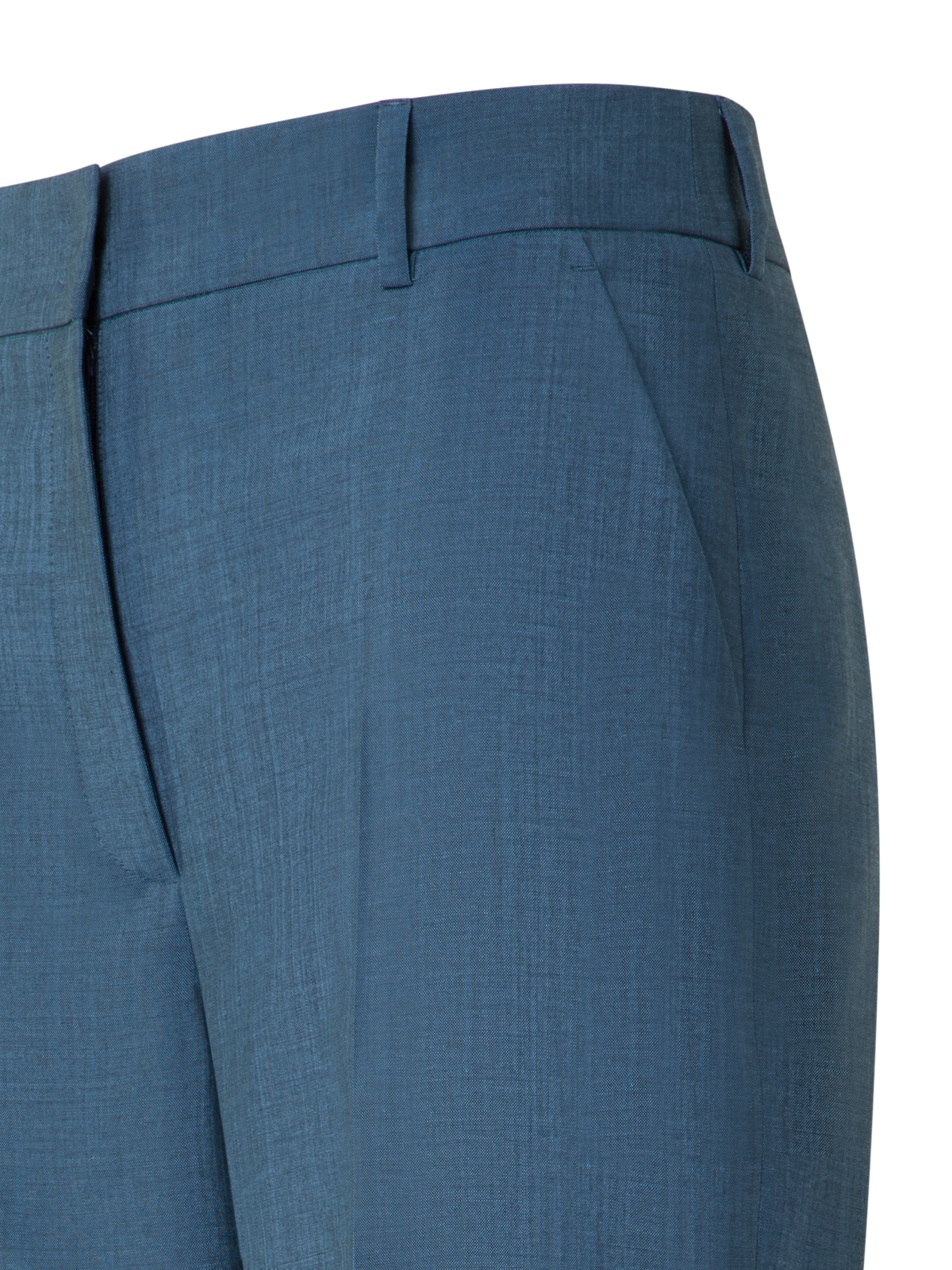 Designer Wide Straight Cool Wool Pants - blue