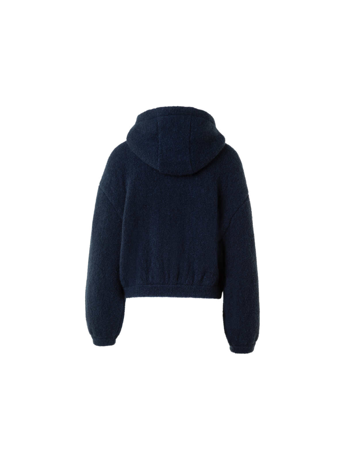 Designer Ultra-Soft Cashmere Silk Bouclé Zip Hoodie - neutral - navy - blue