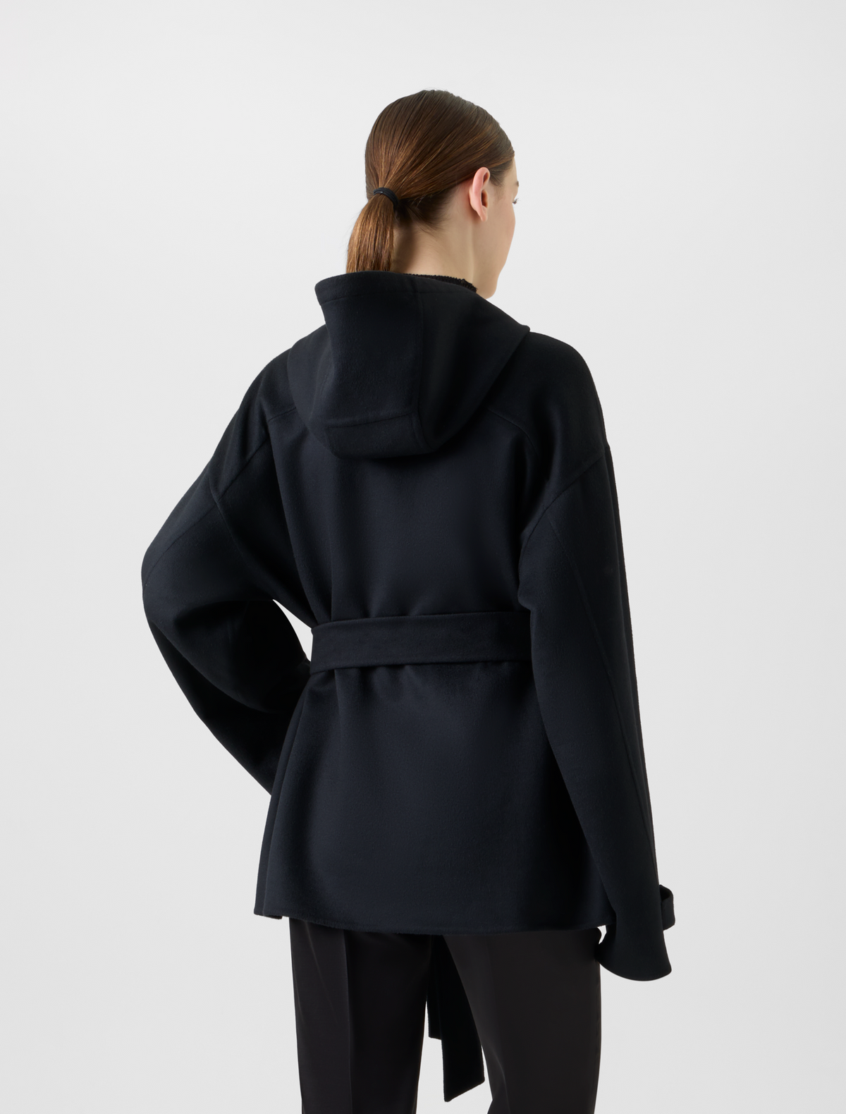 Designer Double-Breasted Cashmere Double-Face Parka - black - neutral #editorial