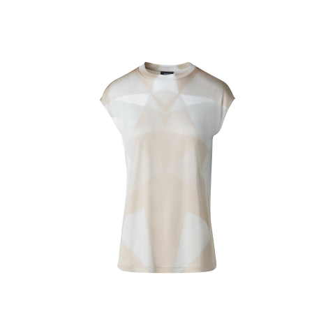 Silk T-Shirt with Chiaroscuro Print