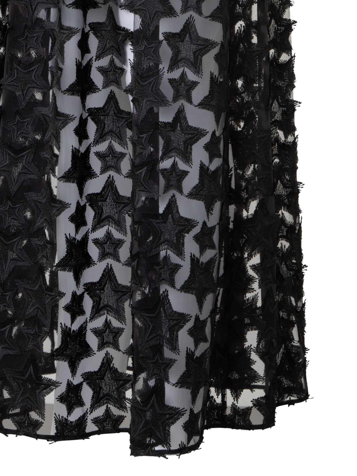 Designer Midi Dress with 3D Star Embroidery - black