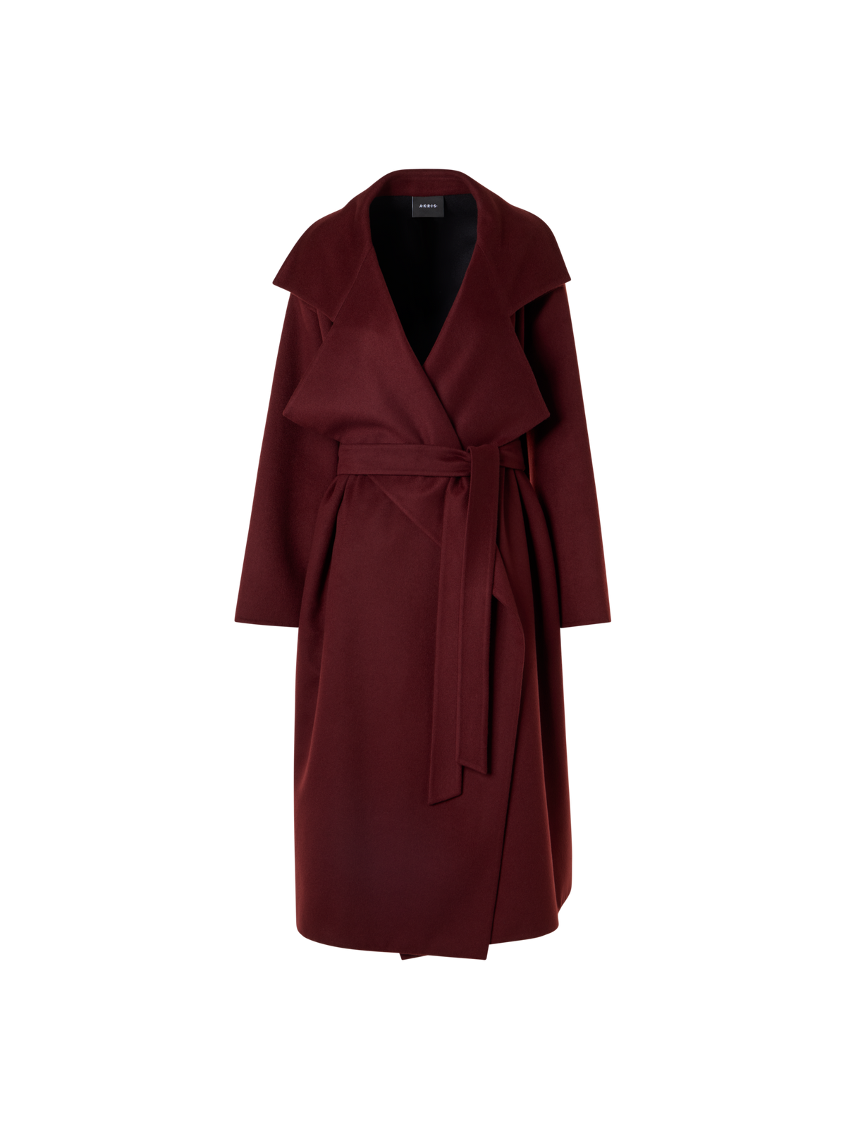 Designer Cashmere Double-Face Wrap Coat - red
