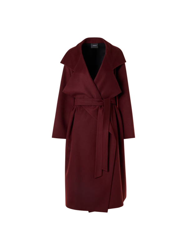 Designer Cashmere Double-Face Wrap Coat - red