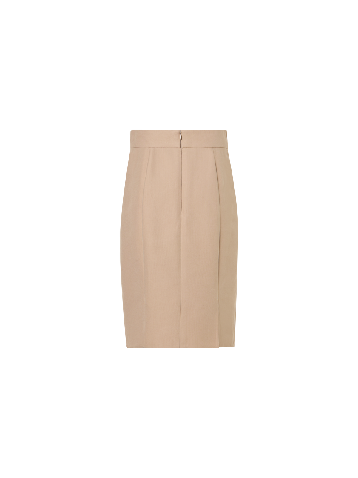 Designer Cotton-Silk Double-Face Pencil Skirt - beige