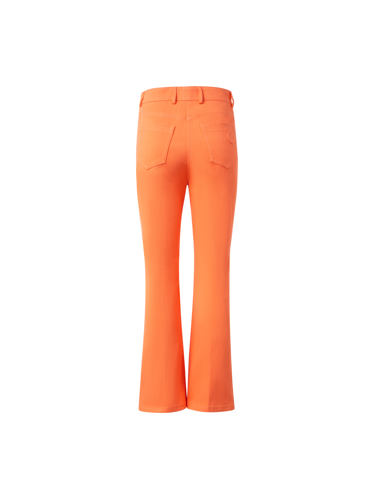 Designer Cropped Bootcut Cotton Denim Stretch Pants - pastel - orange