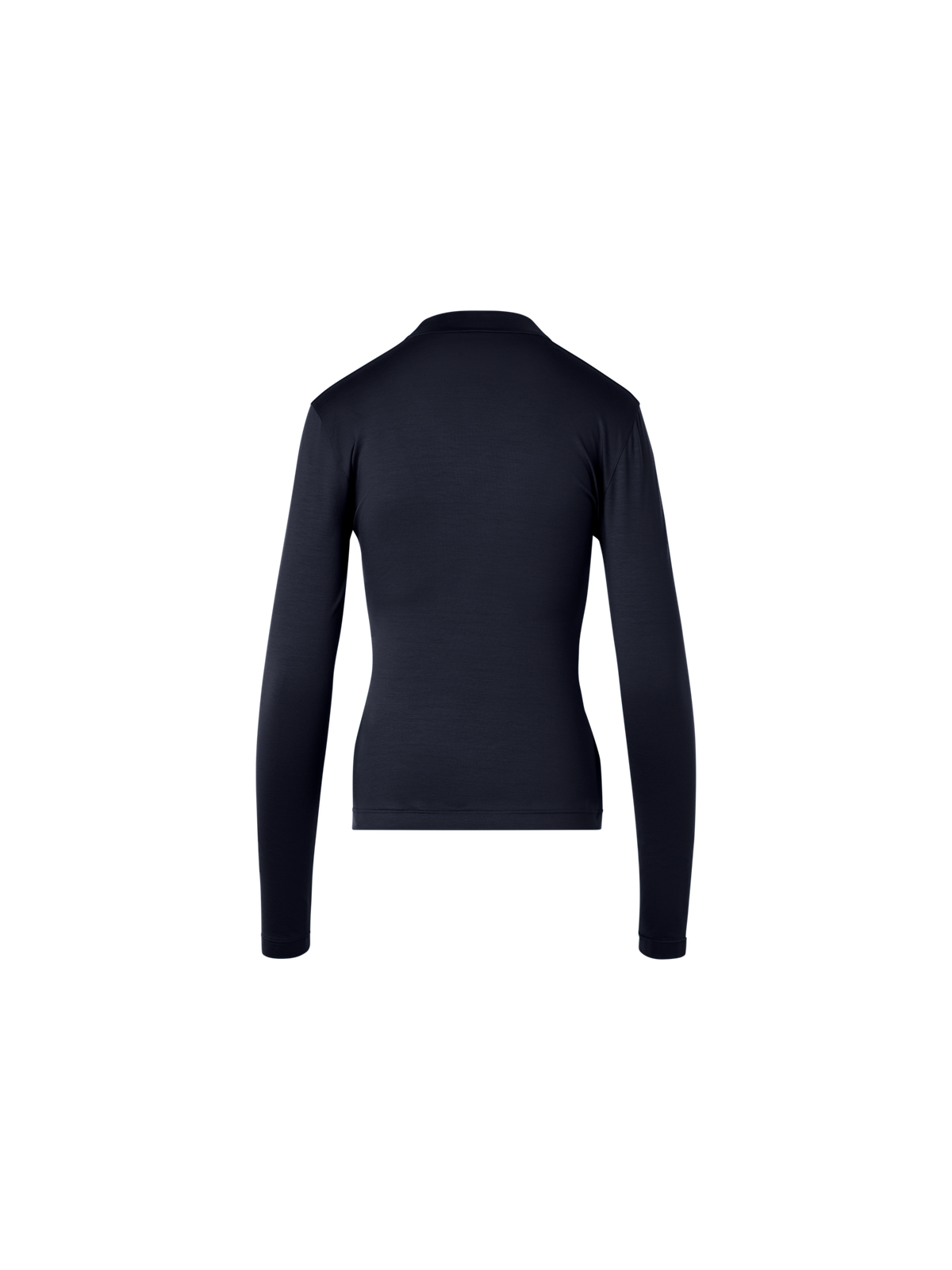 Designer Cotton Stretch Jersey V-Neck Blouse - navy