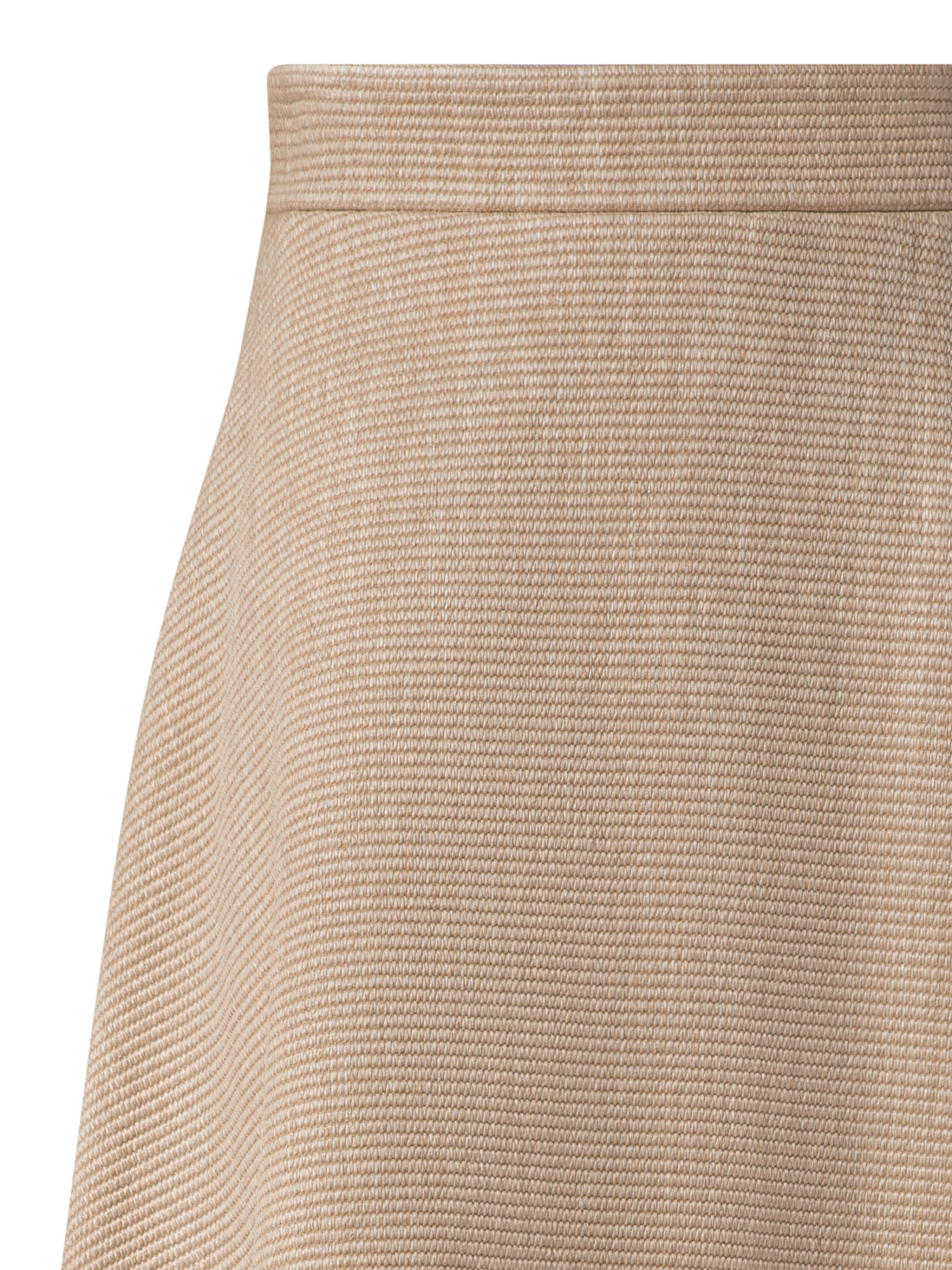 Designer A-Line Midi Skirt in Soft Cotton Raffia - neutral - beige