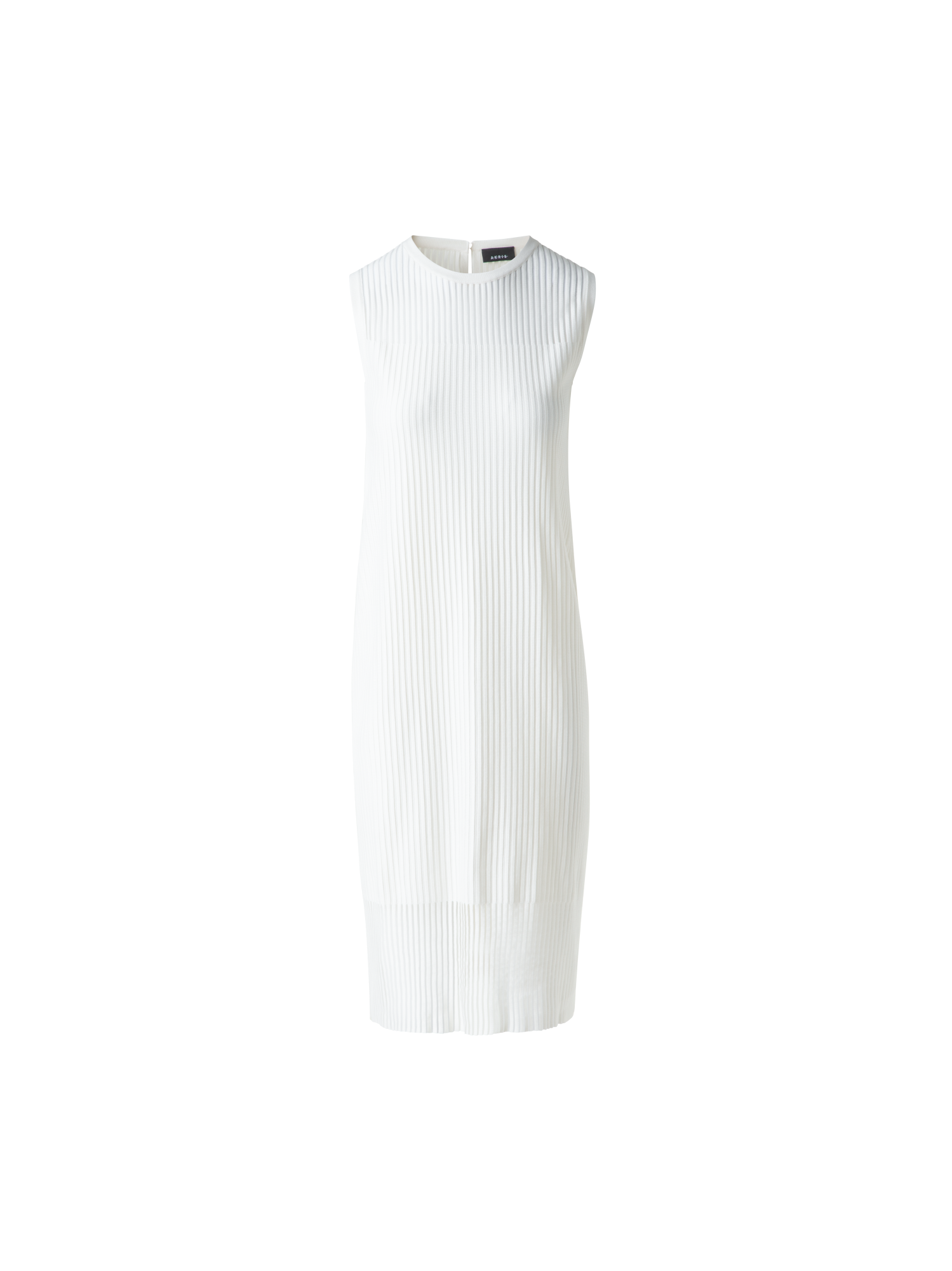 Designer Knit Dress in Semi-Sheer Silk Cotton - neutral - ecru - white