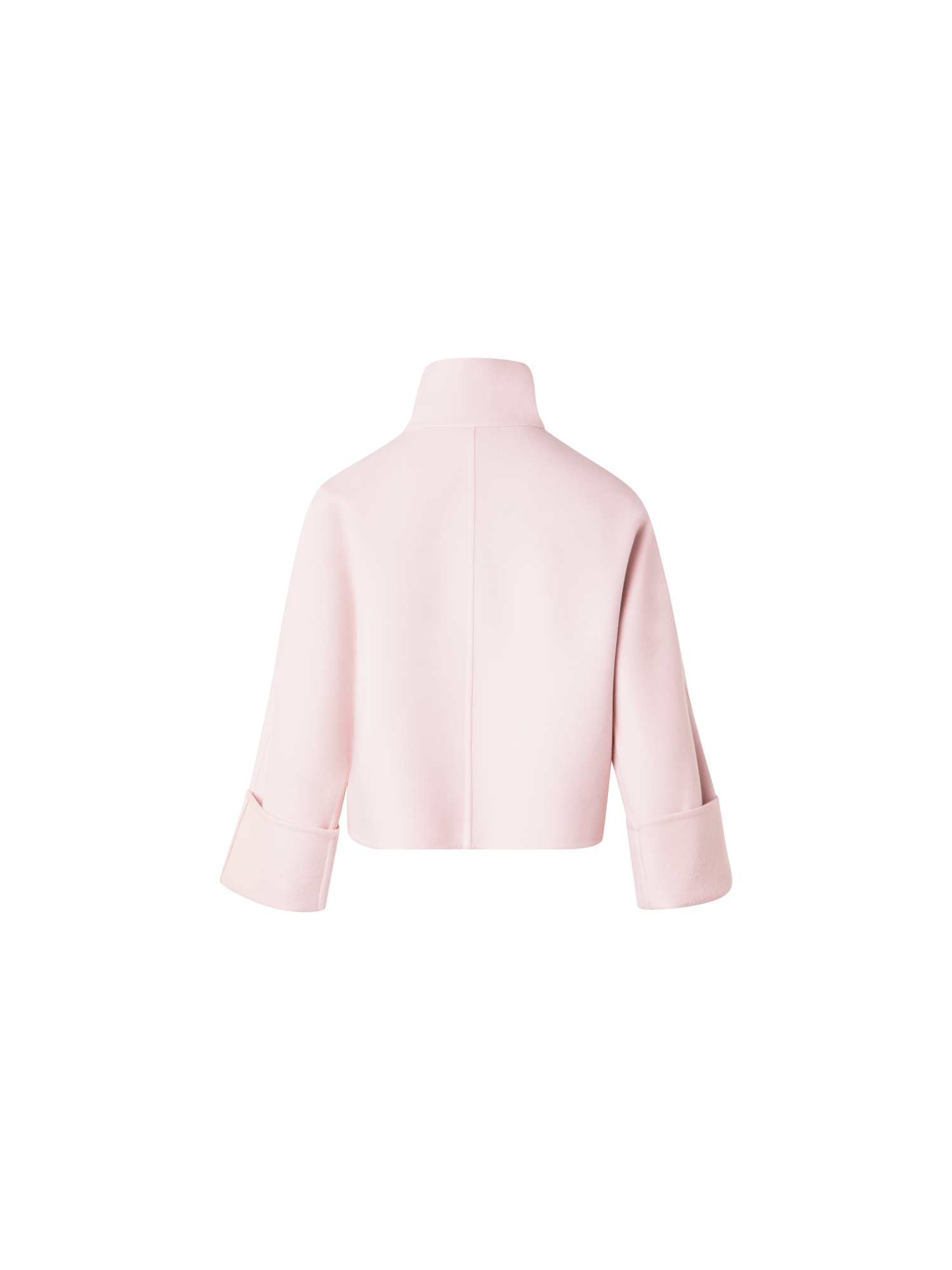 Designer Short Kimono Sleeves Jacket in Wool Double-Face - pastel - pink