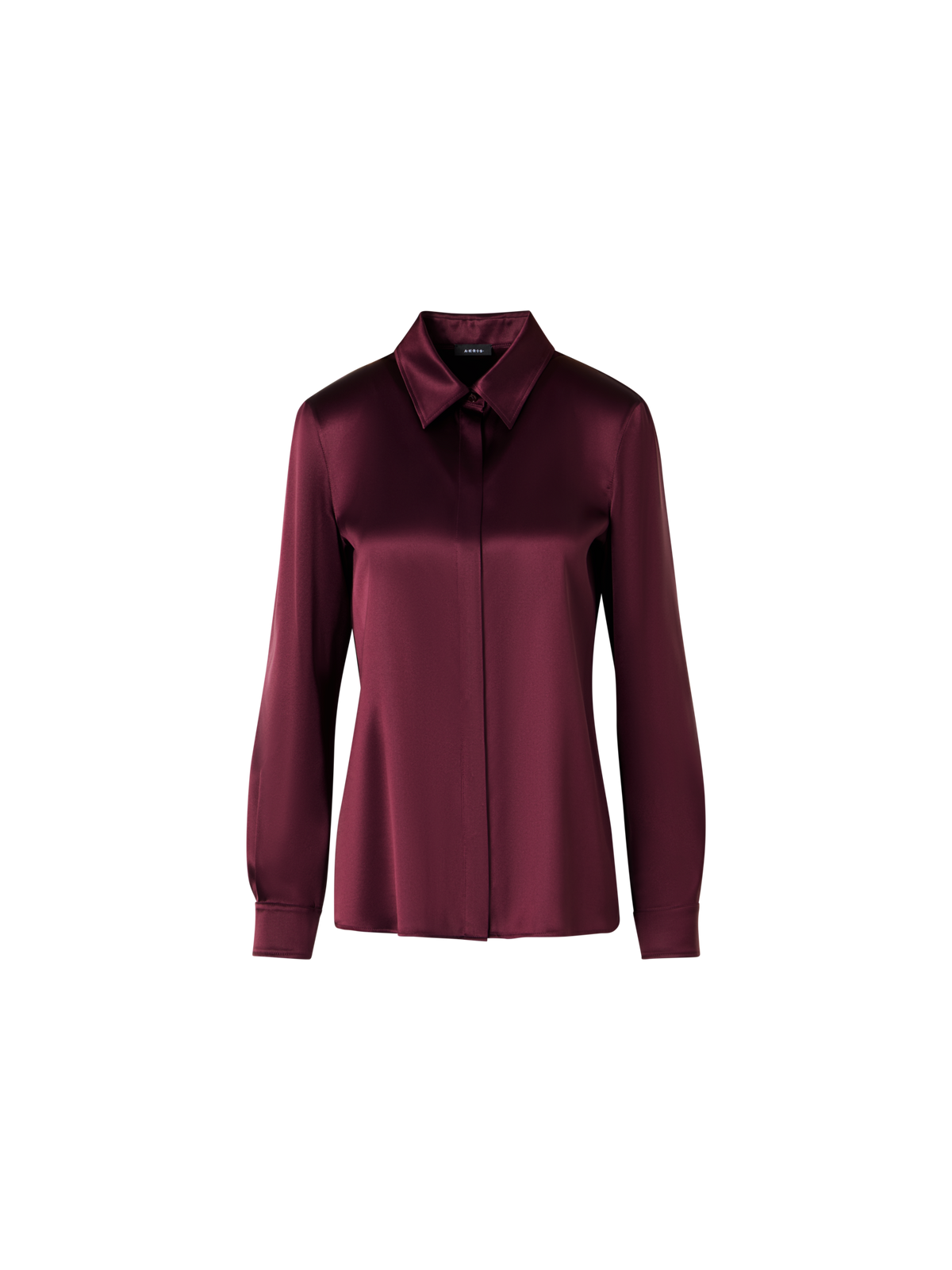Designer Silk Satin Stretch Shirt - red