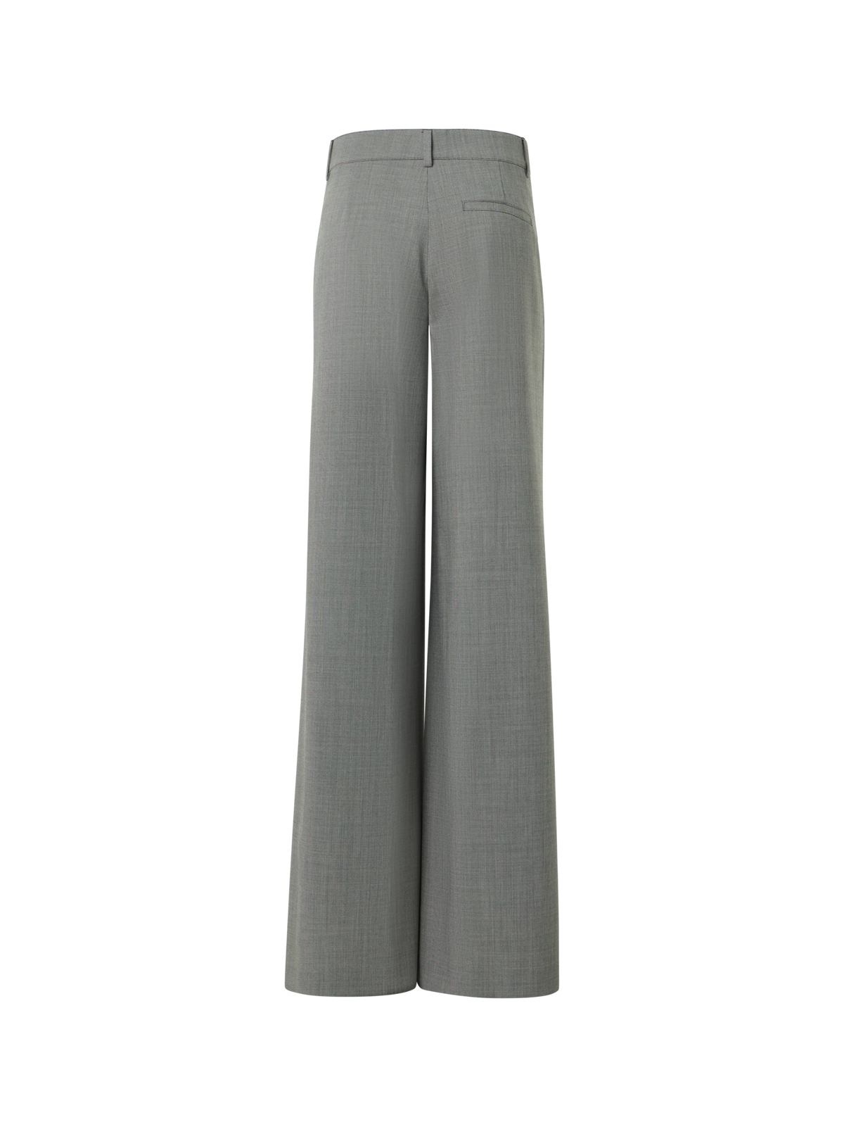 Designer Wool Stretch Fil-à-Fil Wide-Leg Pants - grey