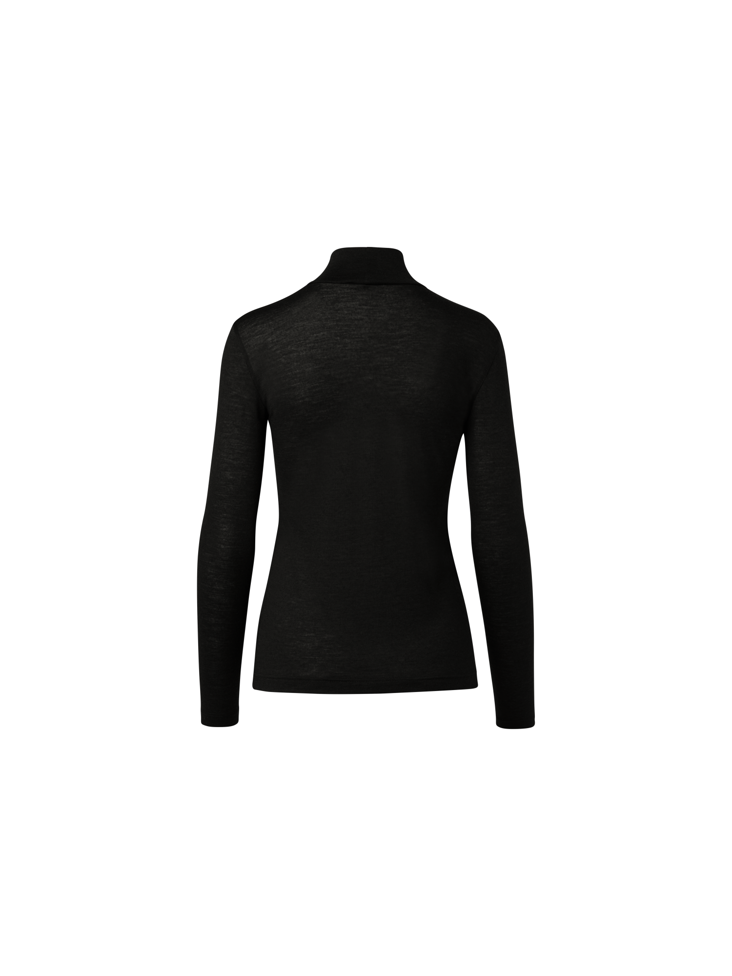 Designer Turtleneck Shirt from Cashmere Silk - black