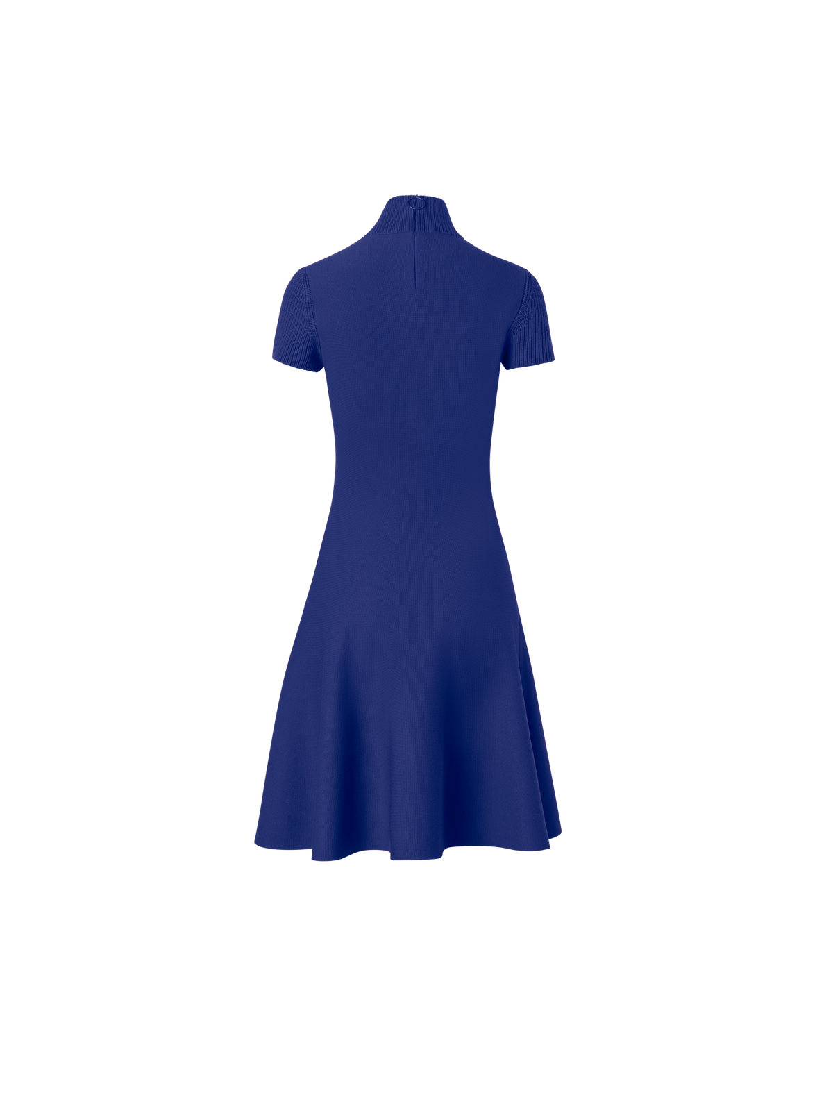 Designer Merino Wool Knit Dress with Mock Neck Slit - purple