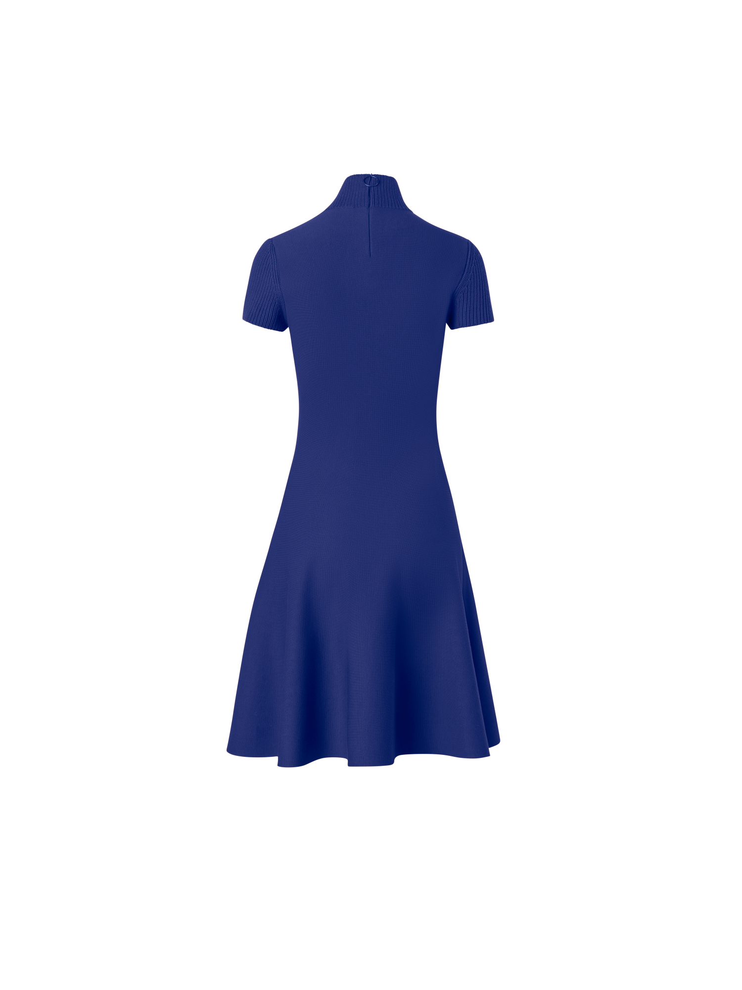 Designer Merino Wool Knit Dress with Mock Neck Slit - purple