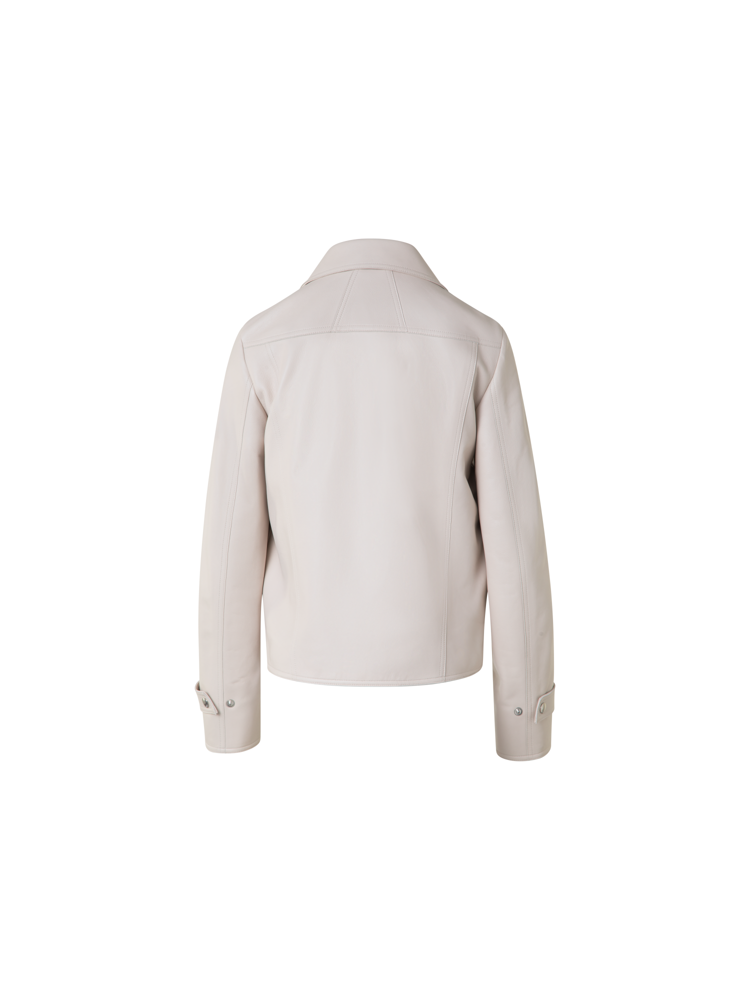 Designer Blouson Leather Jacket - neutral - grey - beige