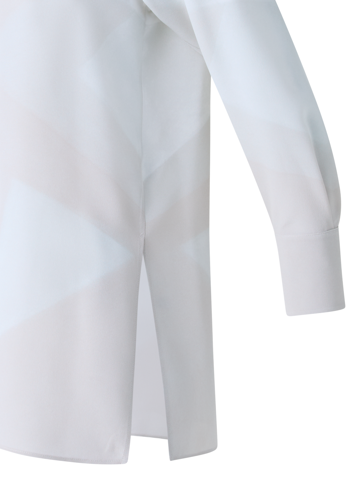 Designer Silk Tunic Blouse with Chiaroscuro Print 