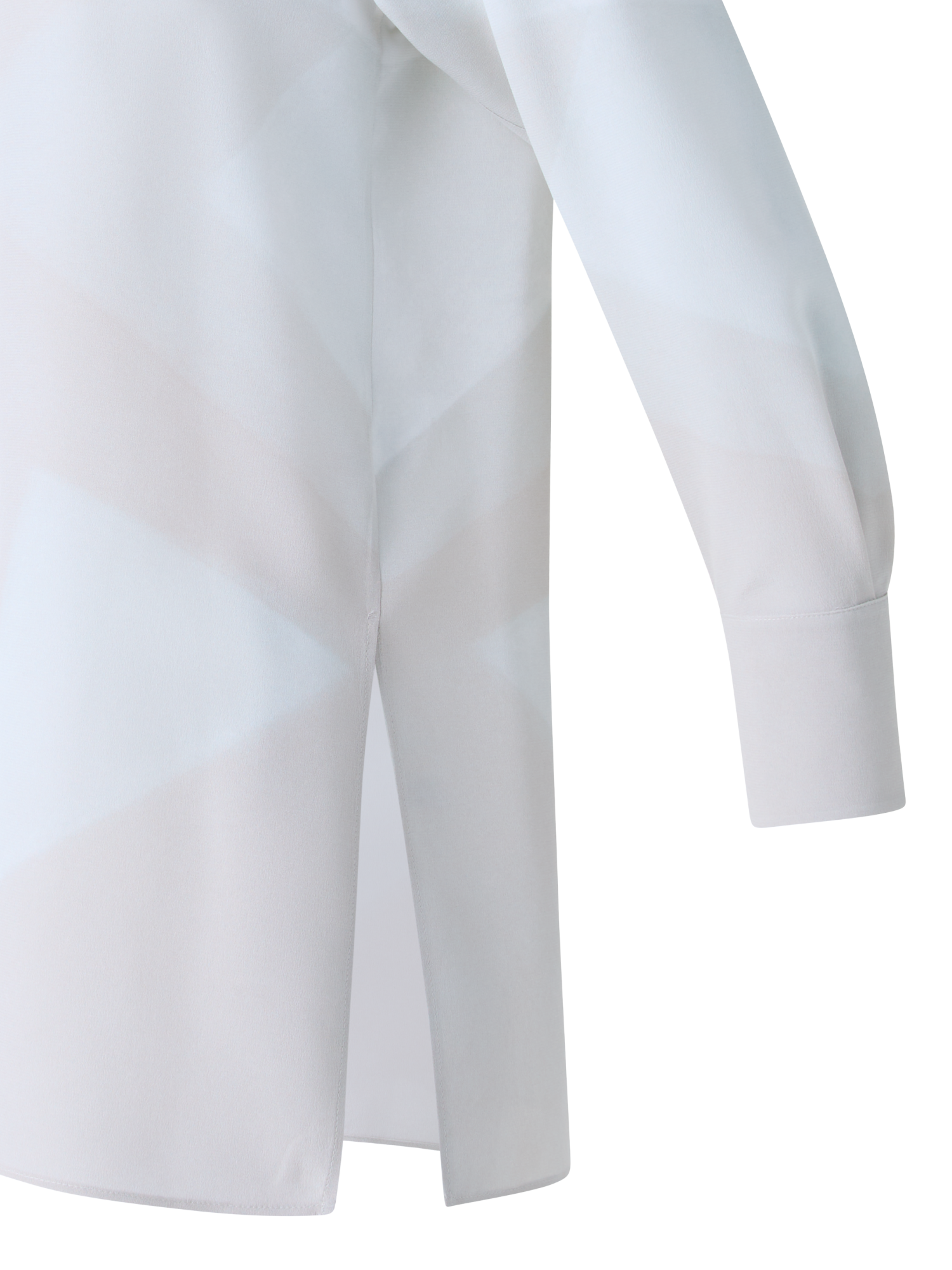 Designer Silk Tunic Blouse with Chiaroscuro Print 