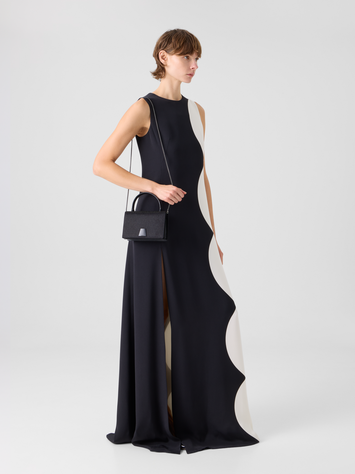 Designer Silk Gown with Cloud Print - multicolor #editorial