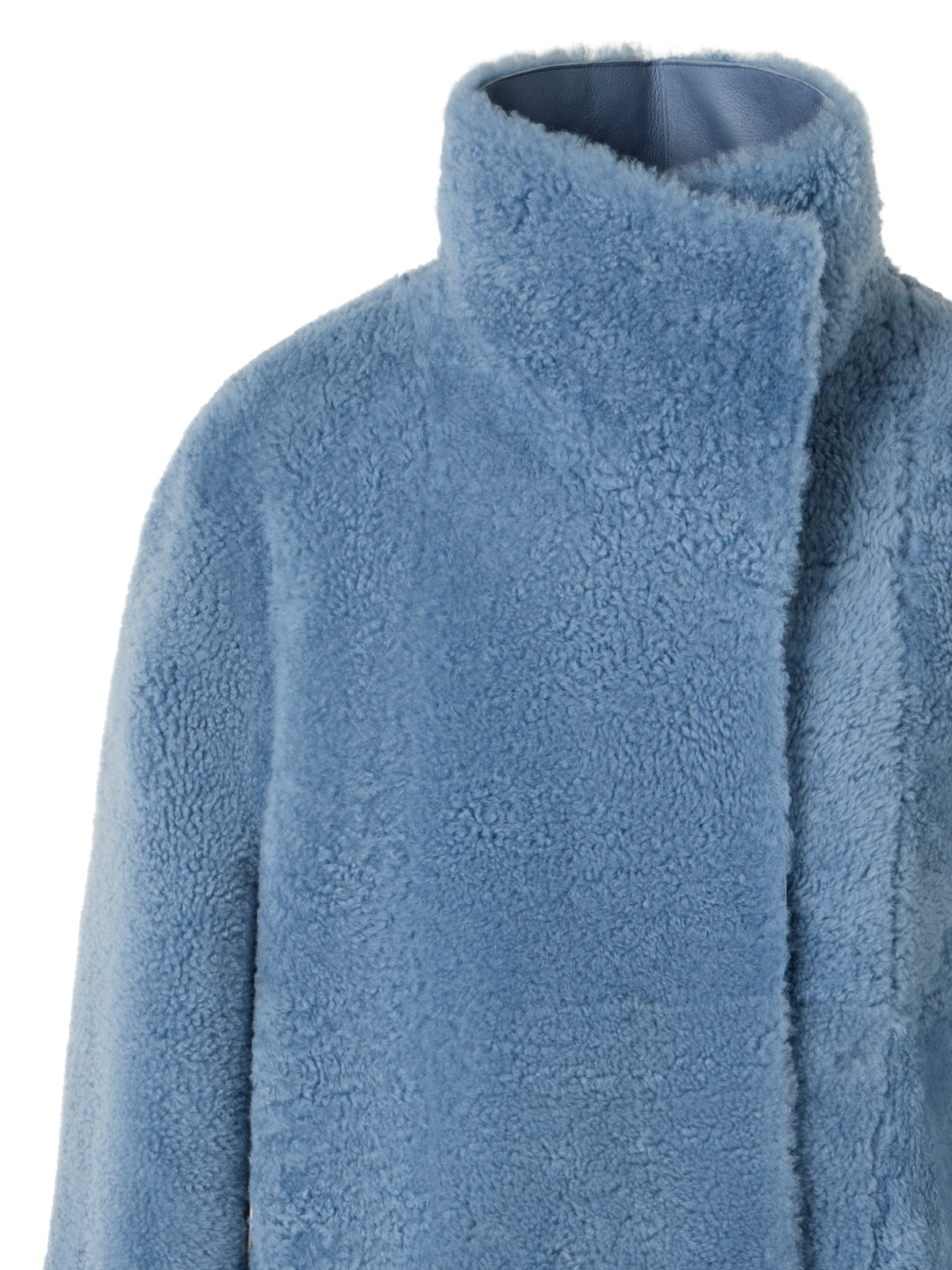 Designer Reversible Shearling Jacket - blue