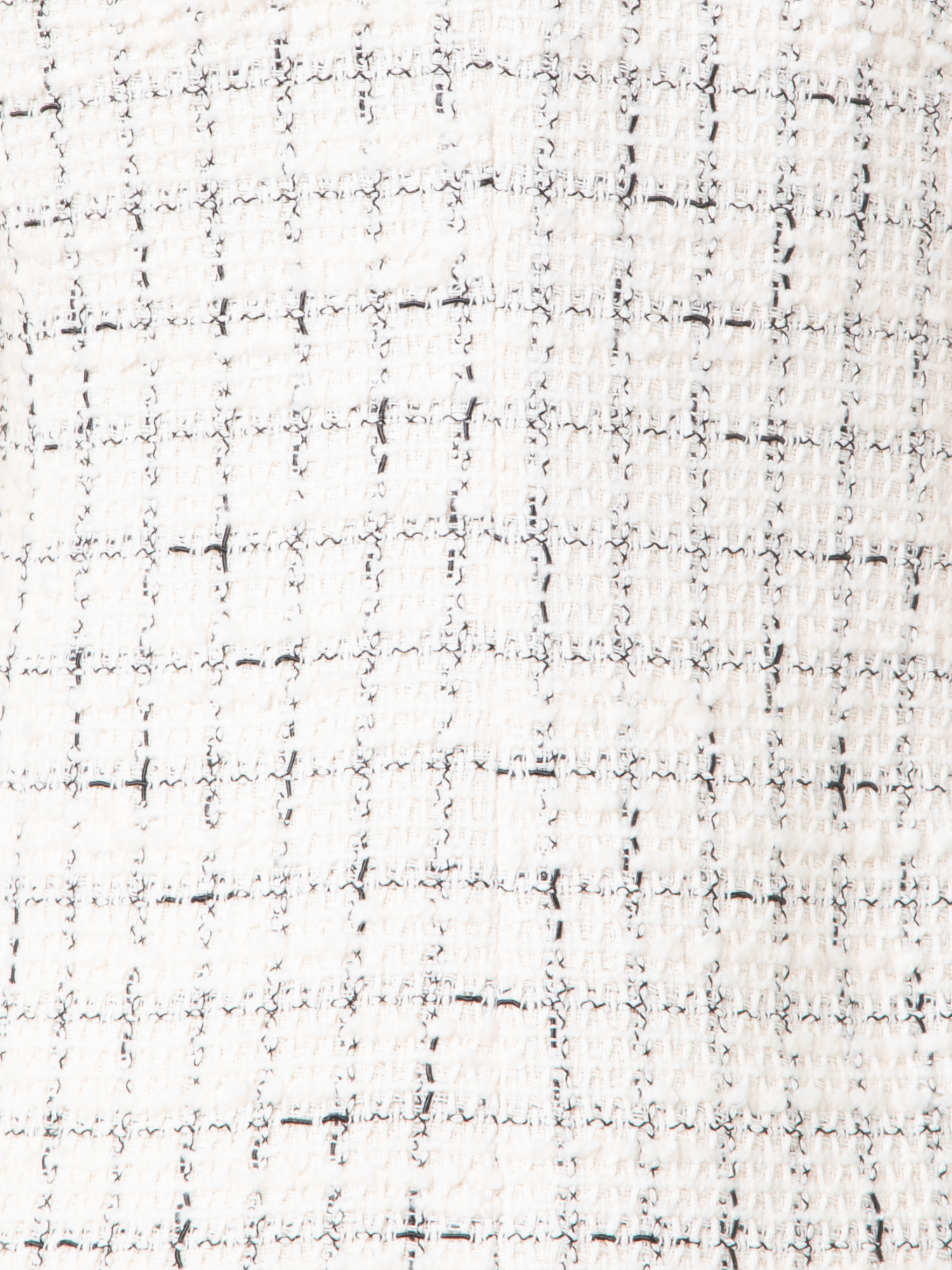 Designer Long Chunky Tweed Jacket - neutral - ecru - white