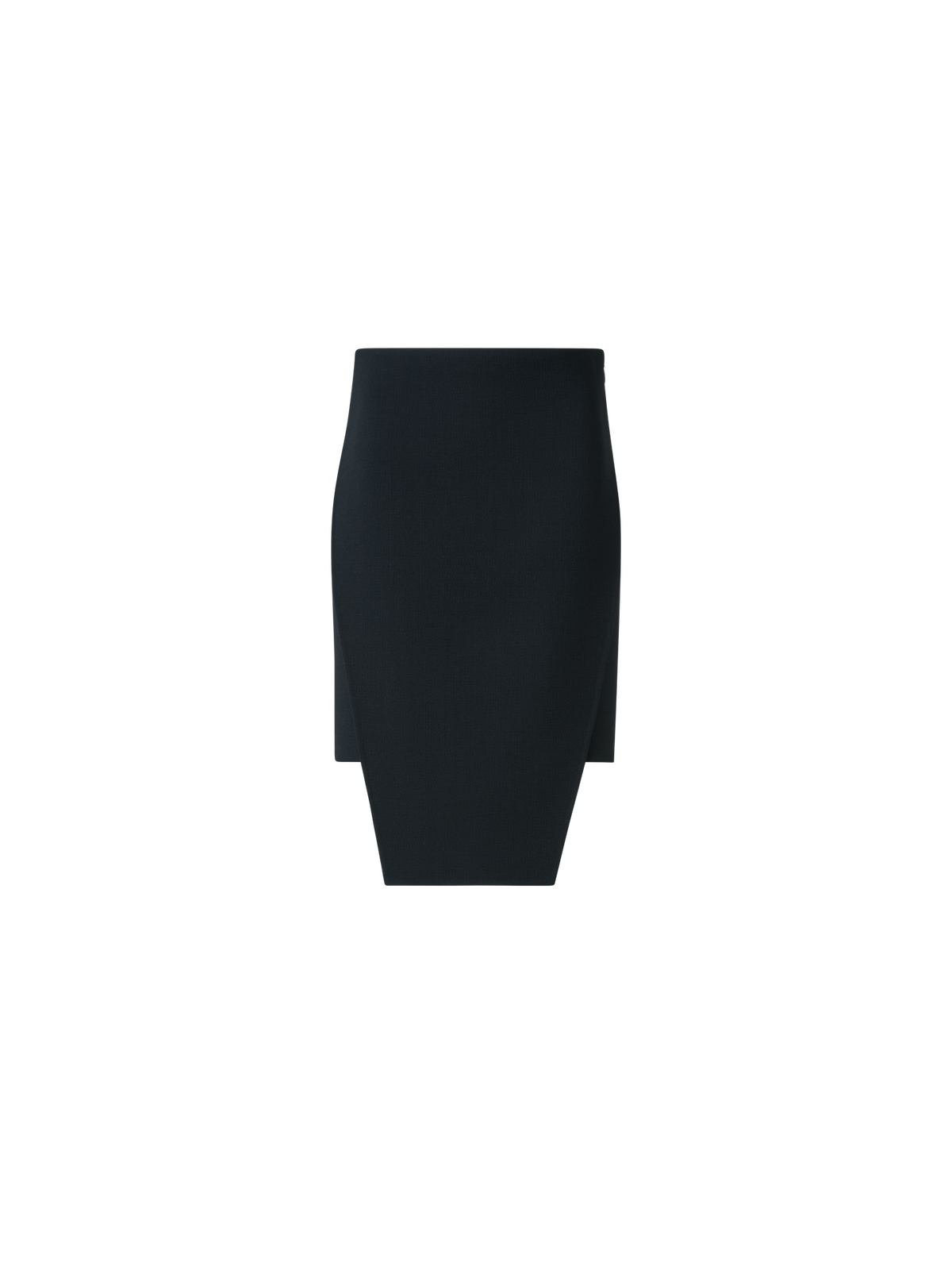 Designer Wool Crêpe Double-Face Mini Skirt with Apron - black - neutral