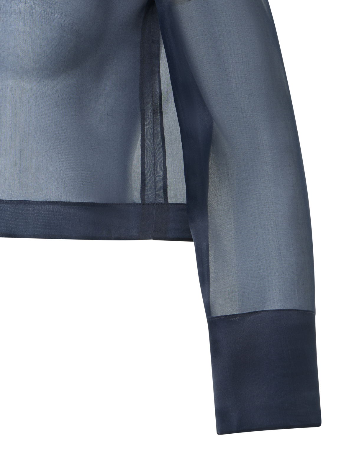 Designer Silk Organza Short Jacket - navy