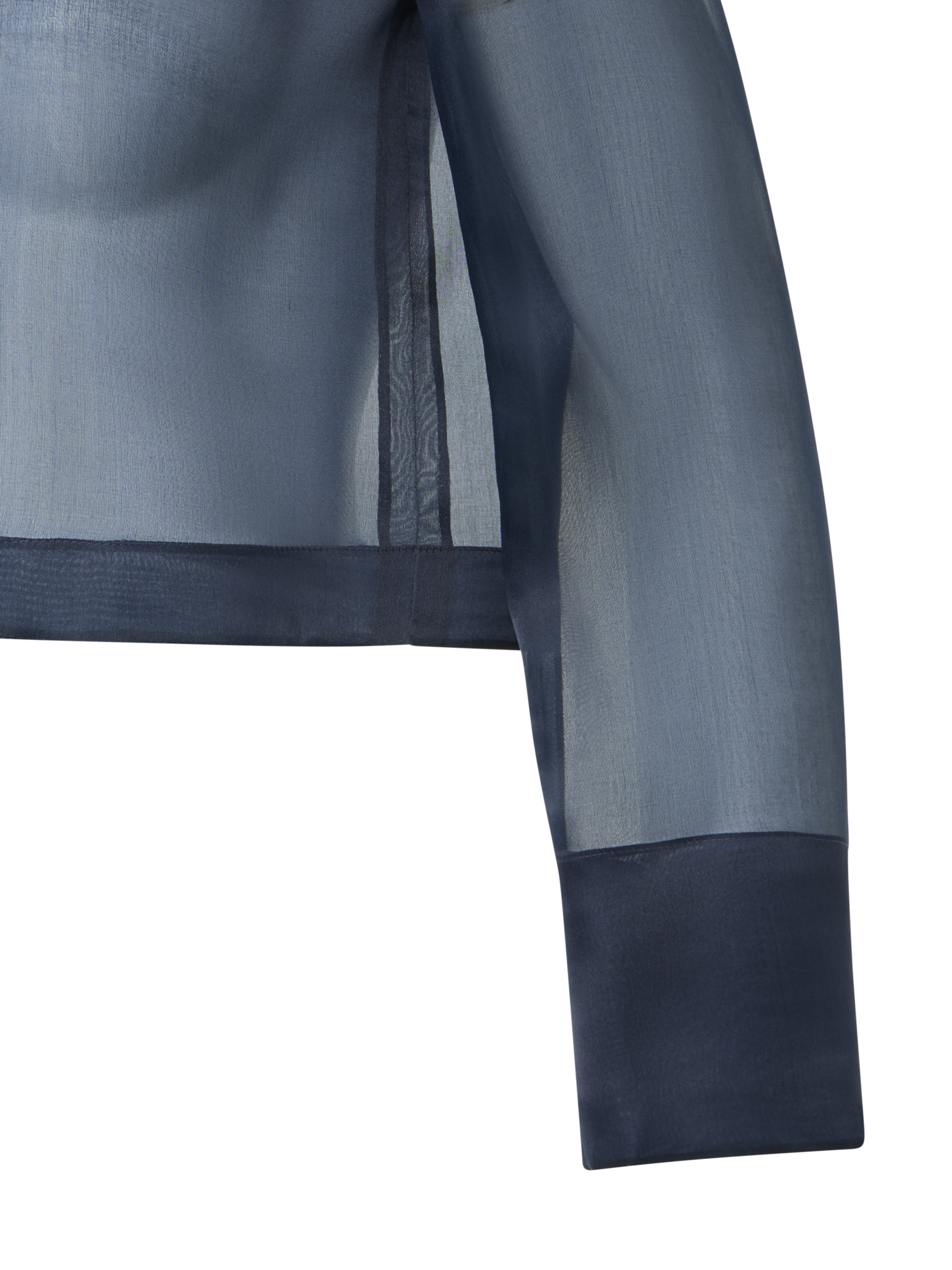 Designer Silk Organza Short Jacket - navy