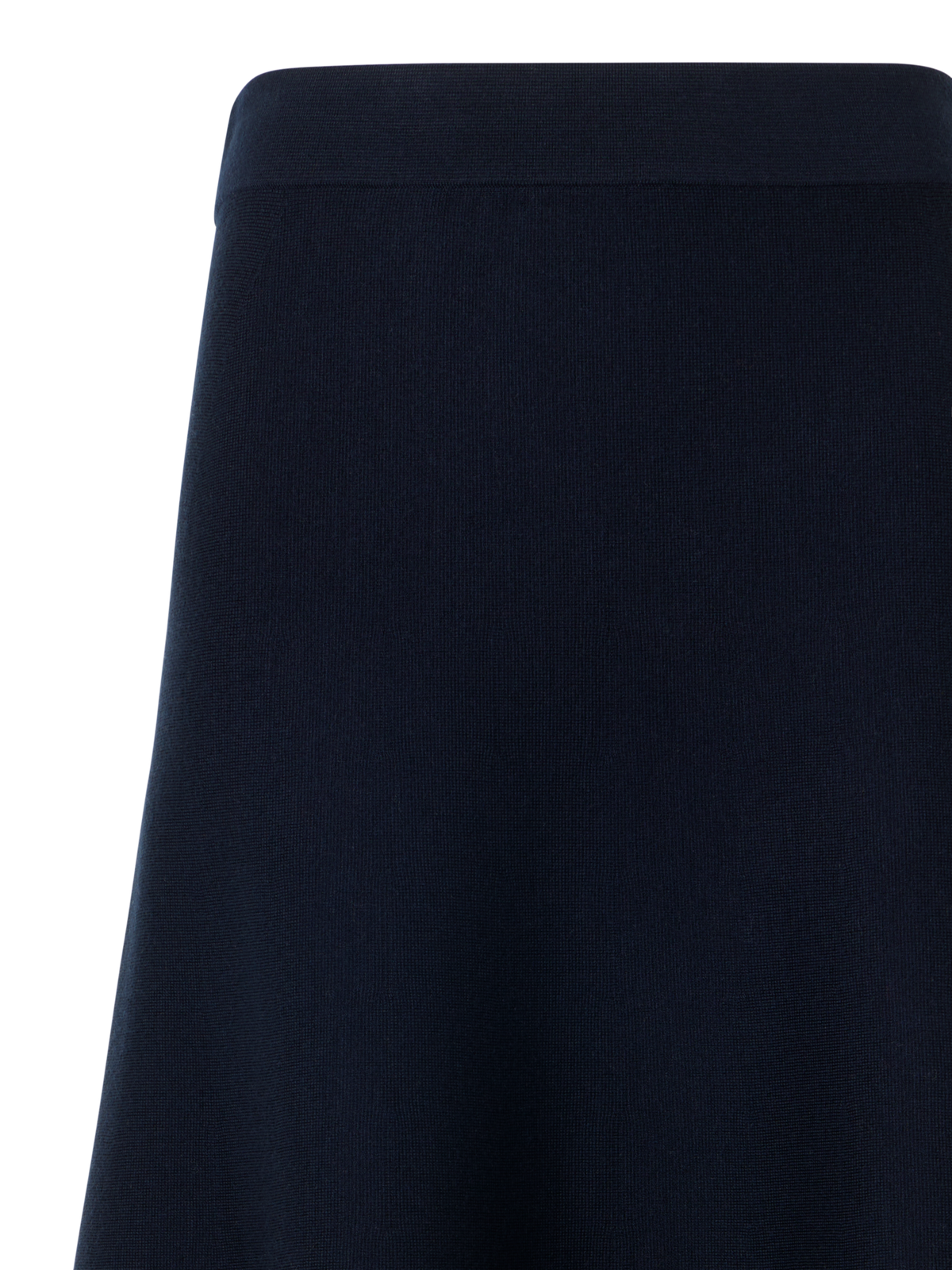 Designer Milano Knit Flared Midi Skirt - navy