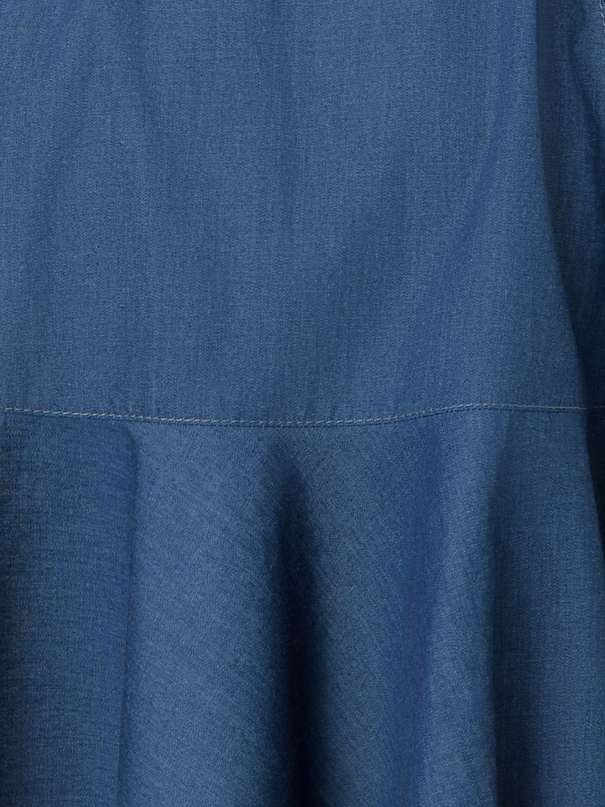 Designer Lightweight Cotton Denim Shirt Dress - blue