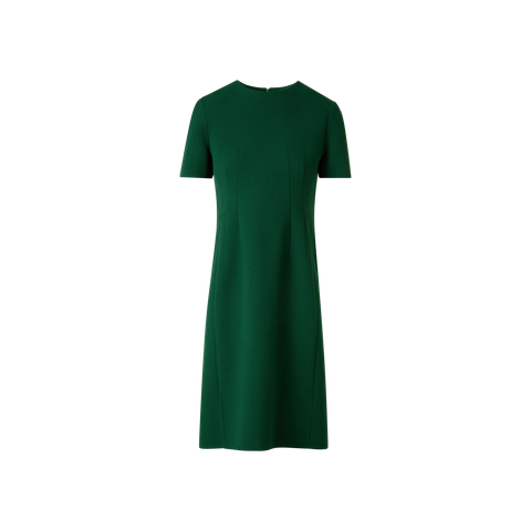 Short Sleeves Sheath Dress in Wool Double-Face