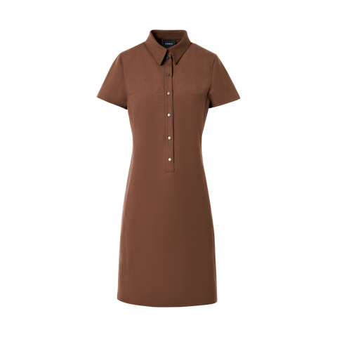 Cotton Silk Stretch Double-Face Polo Dress