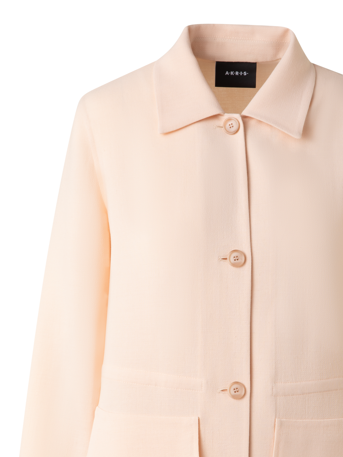 Designer Drawstring Shirt Jacket in Wool Double-Face - pastel - pink
