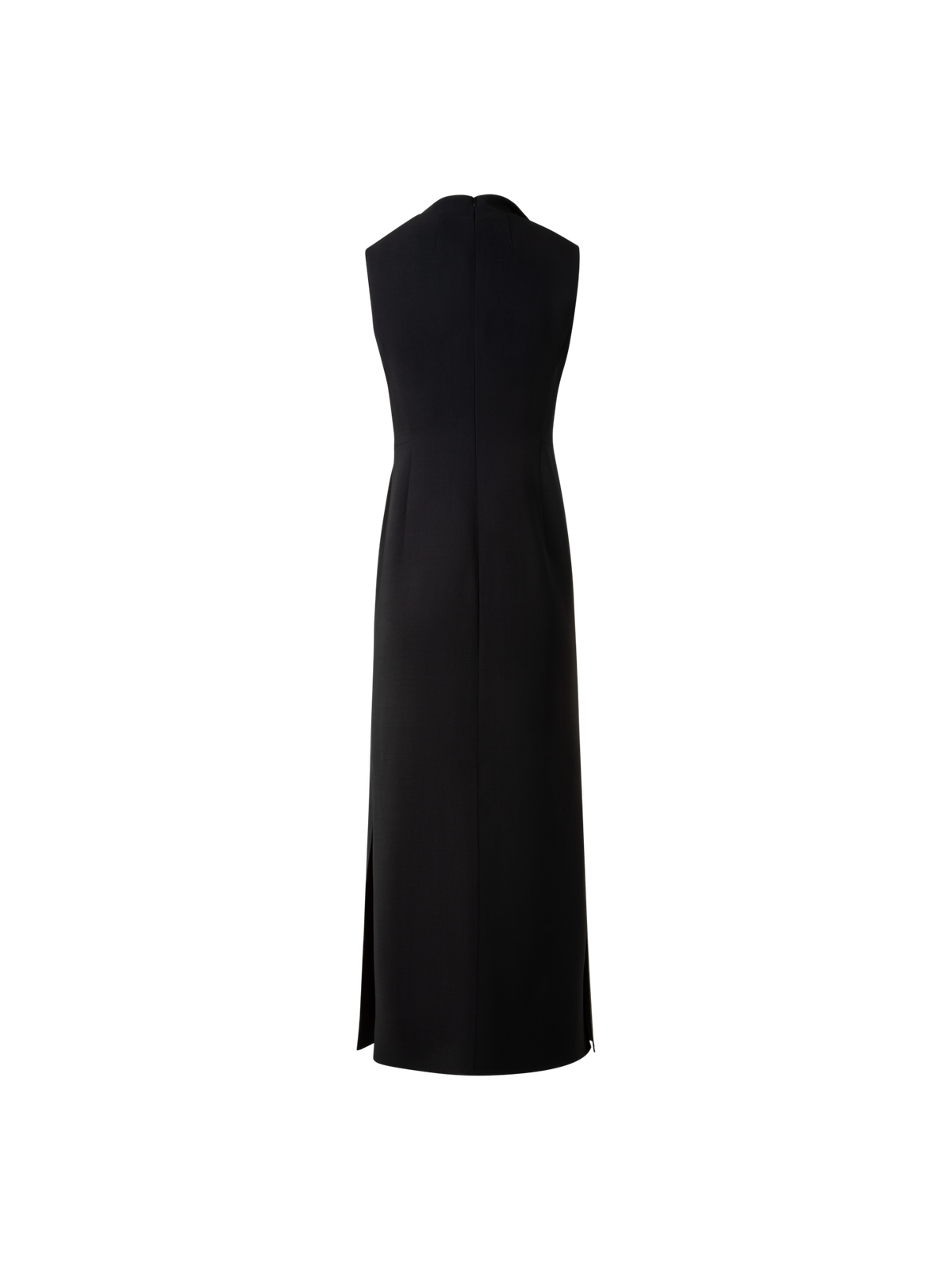 Designer Sleeveless Blazer Dress in Wool Double-Face - black