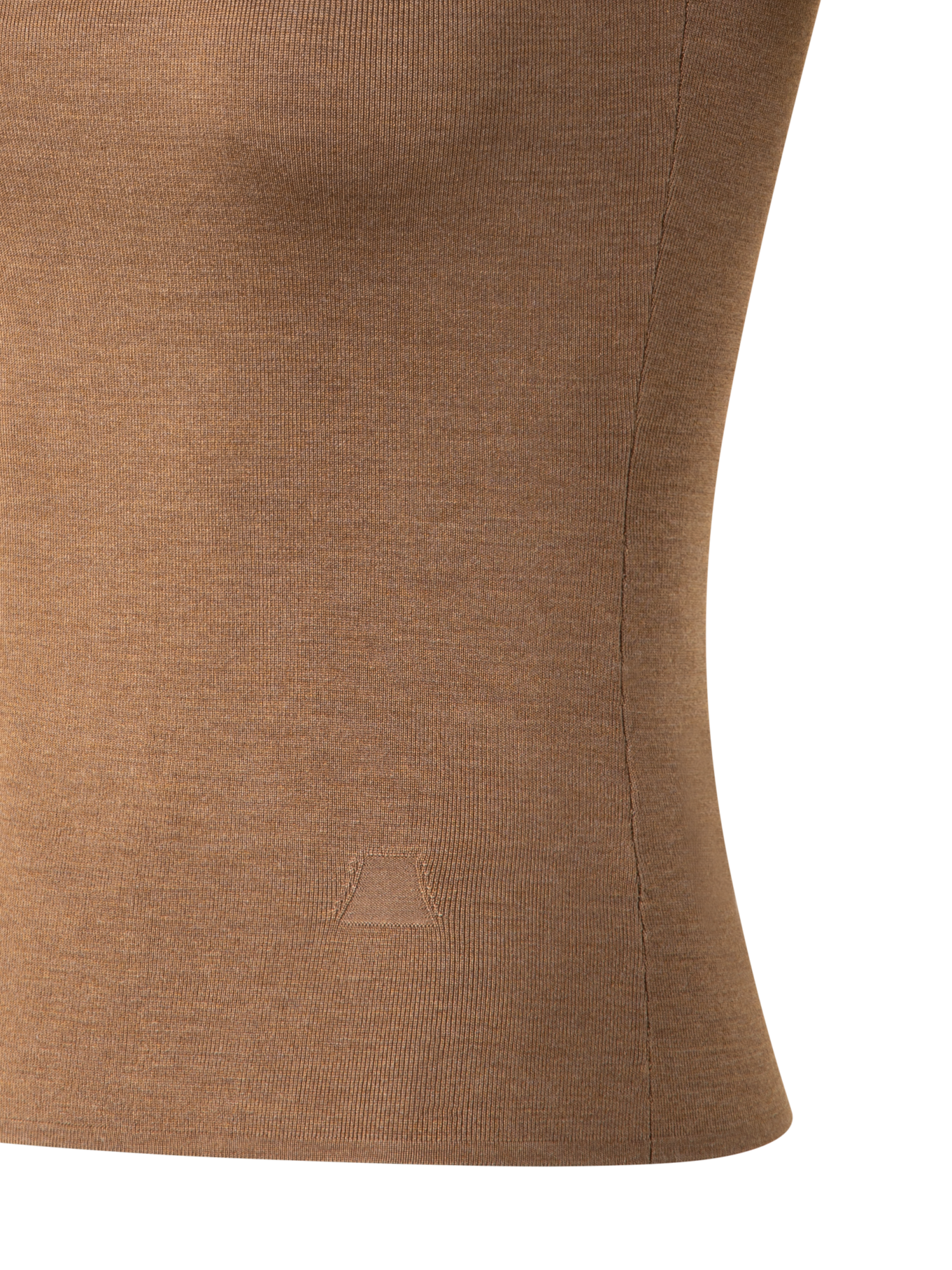 Designer Silk Knit Tank Top - neutral - brown