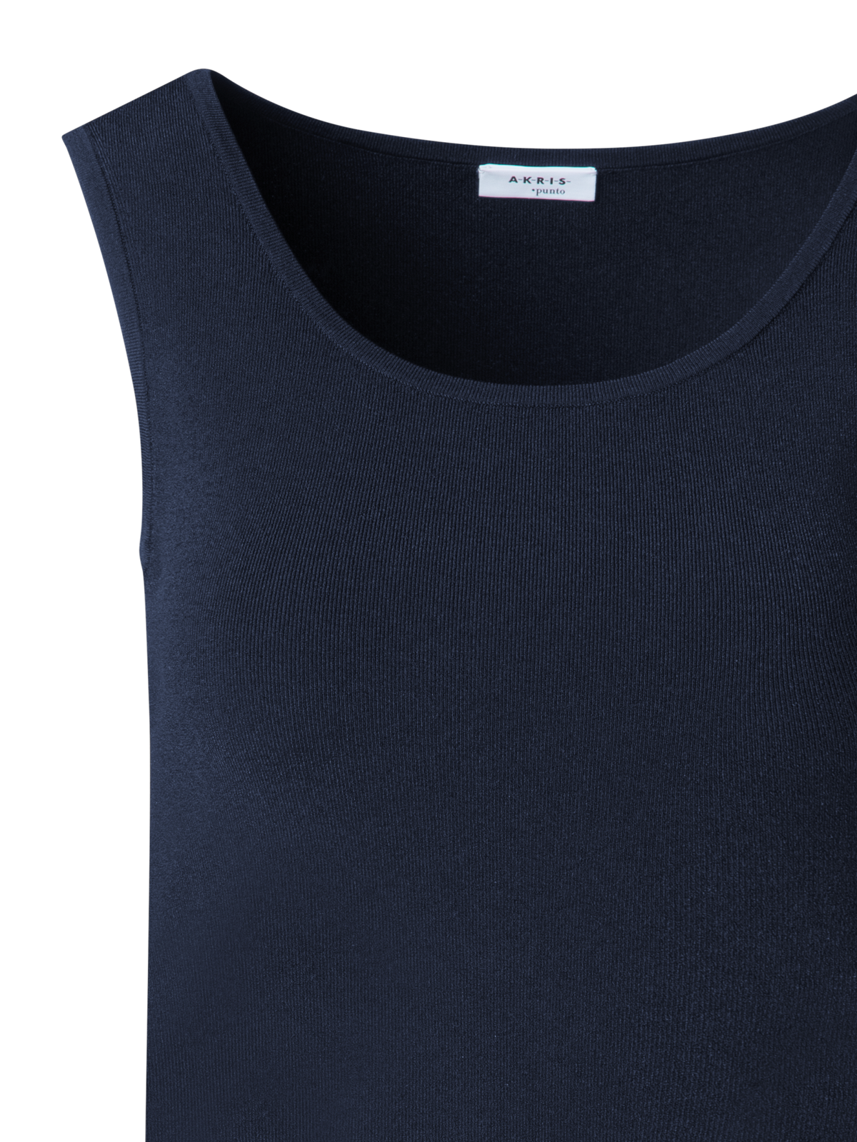 Designer Fitted Knit Tank Top - navy - blue